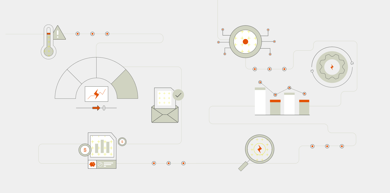 Branded illustration style for Ndustrial