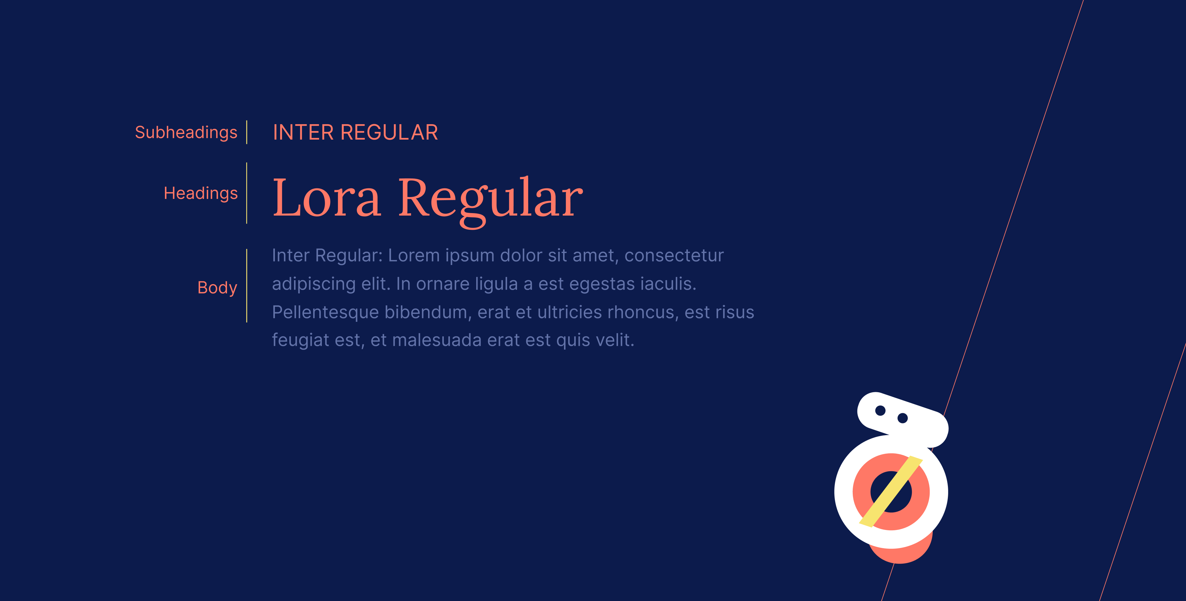 Visual with the typography hierarchy of Evolve: Inter Regular for subheadings and body, Lora Regular for headings.