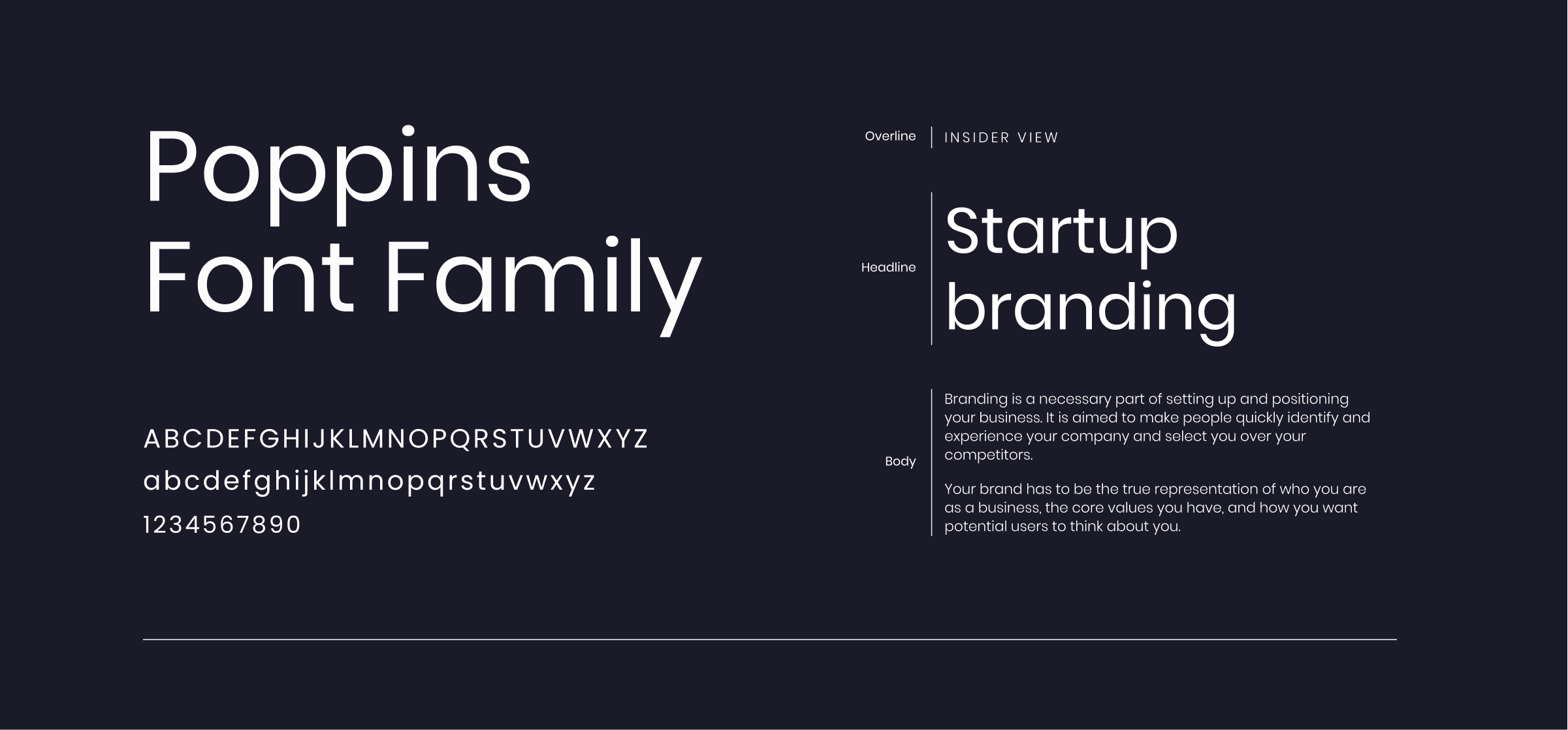 Visual with the typeface of HRBench: the Poppins Font Family, a sans serif font.