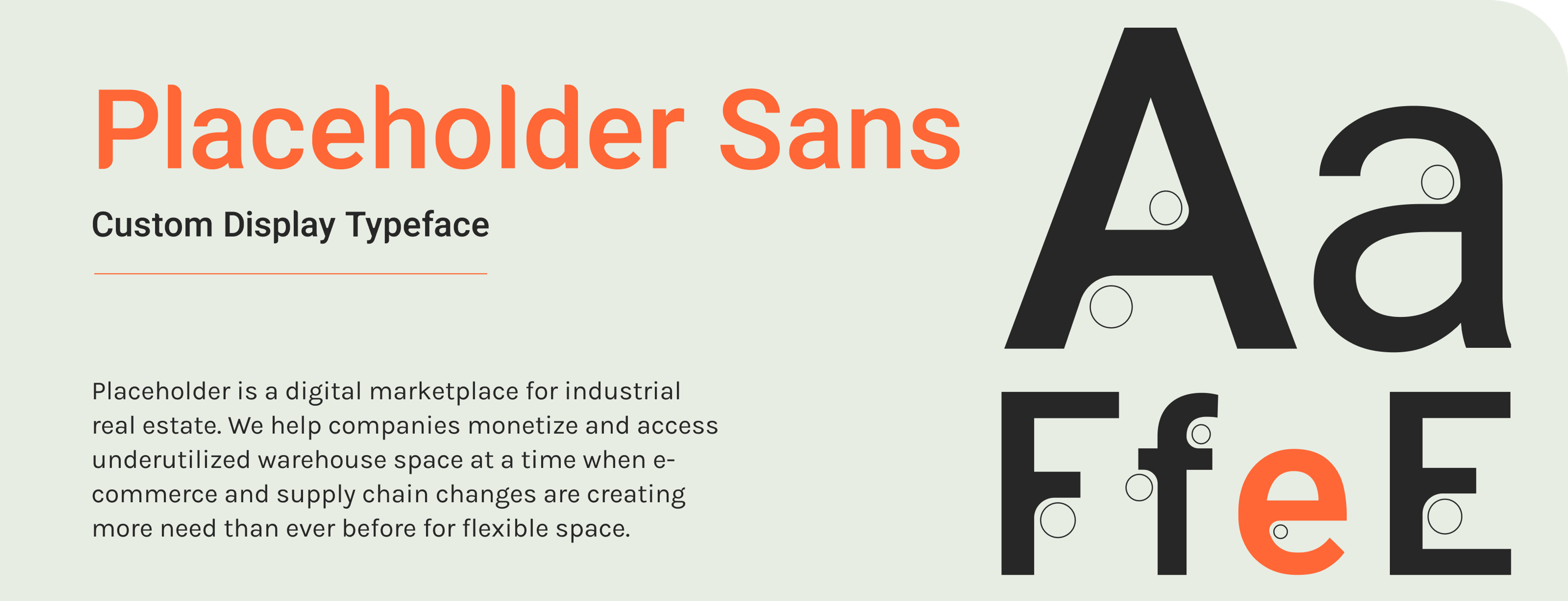 Visual representing Placeholder Sans, the custom display typeface for Placeholder.