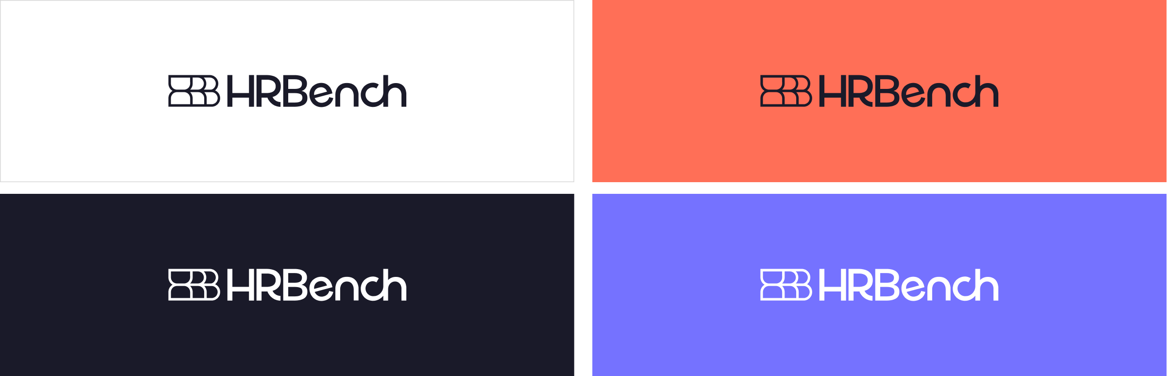HRBench logo on differently colored backgrounds.