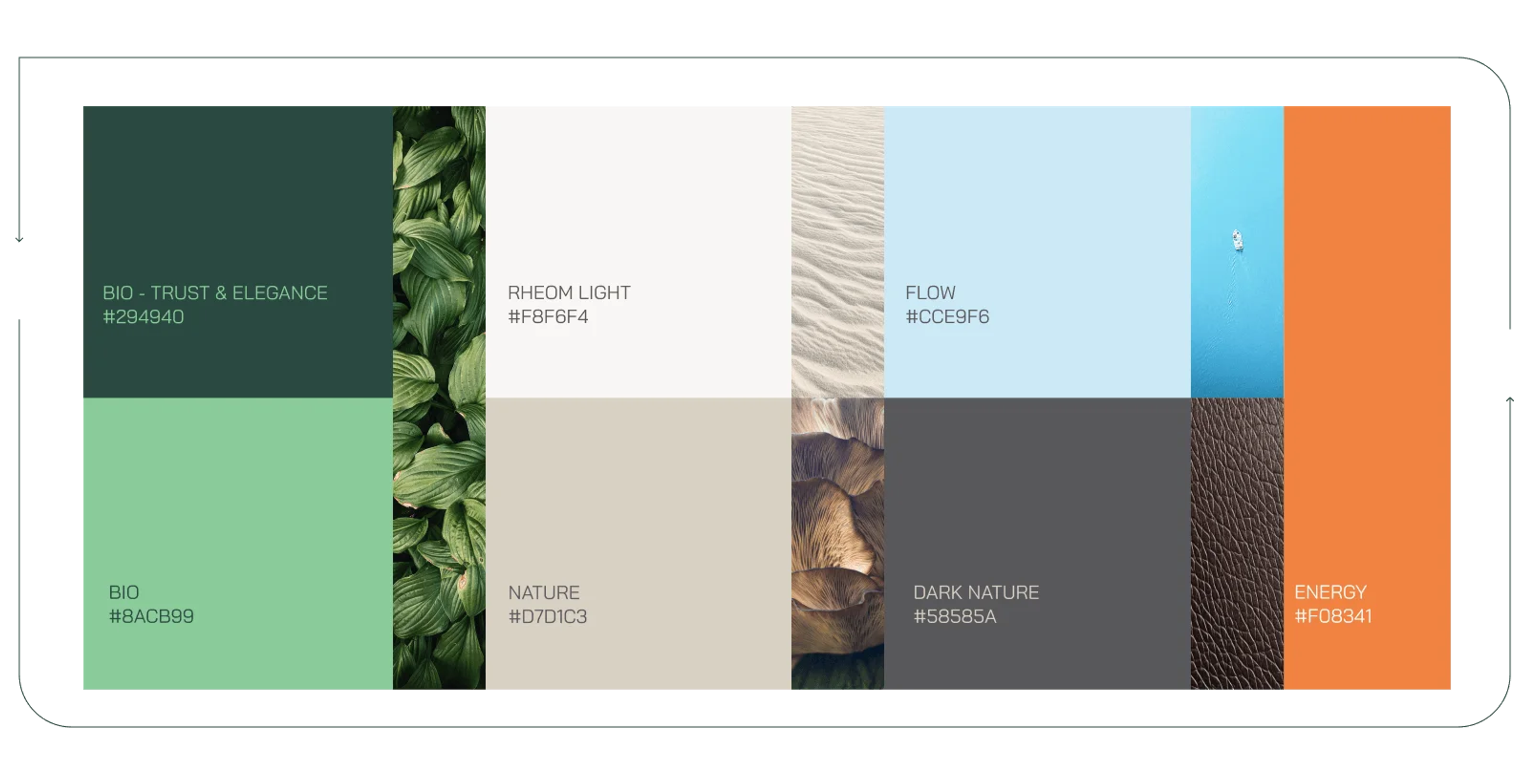 Brand color palette Rheom