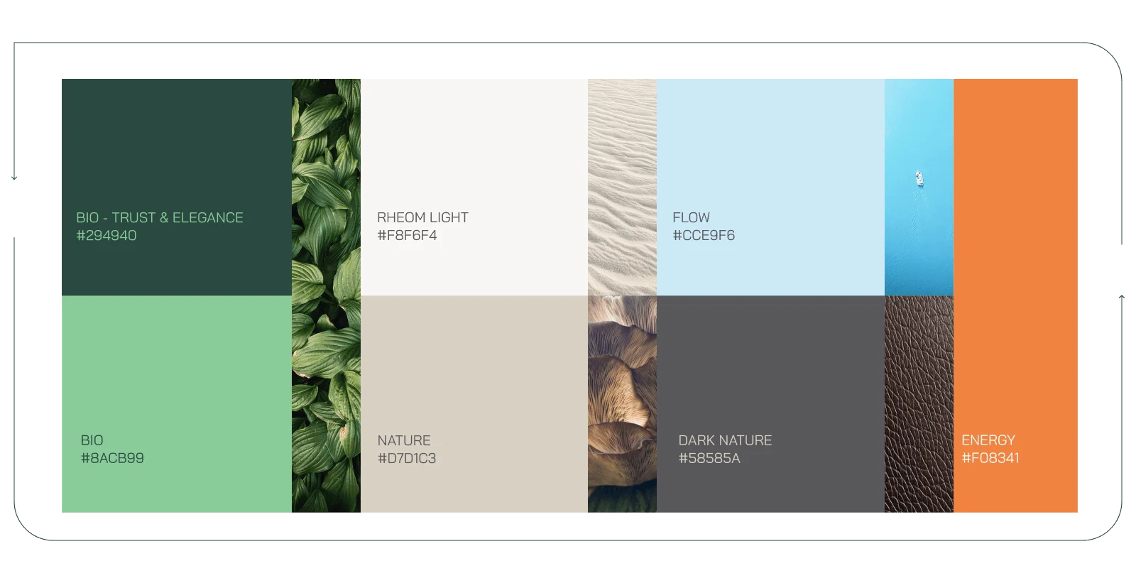 Brand color palette Rheom