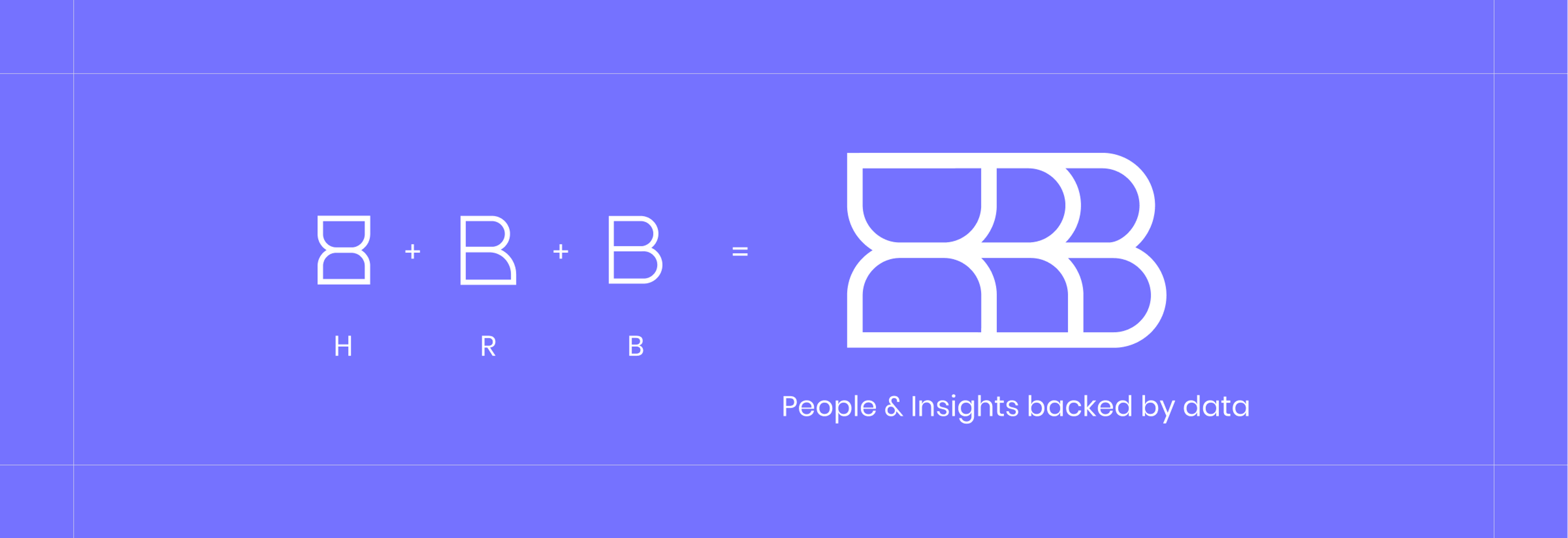 Composition of the HRBench isotype: it is made out of the letters H, R, and B and cleverly merged to represent people as well. That way it captures the idea of people and insights backed by data.
