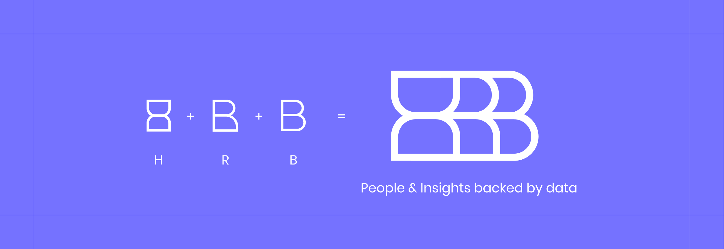 Composition of the HRBench isotype: it is made out of the letters H, R, and B and cleverly merged to represent people as well. That way it captures the idea of people and insights backed by data.