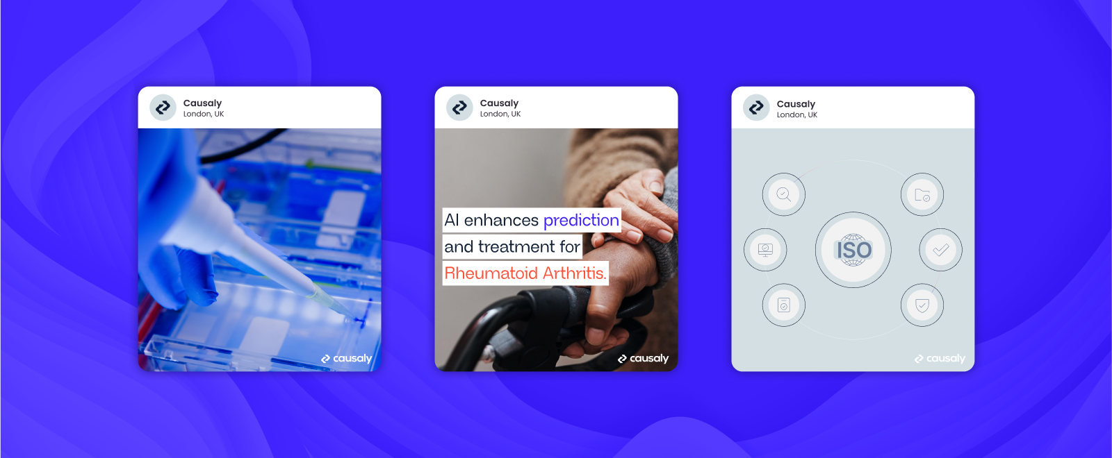 Health tech brand communication Causaly: social media