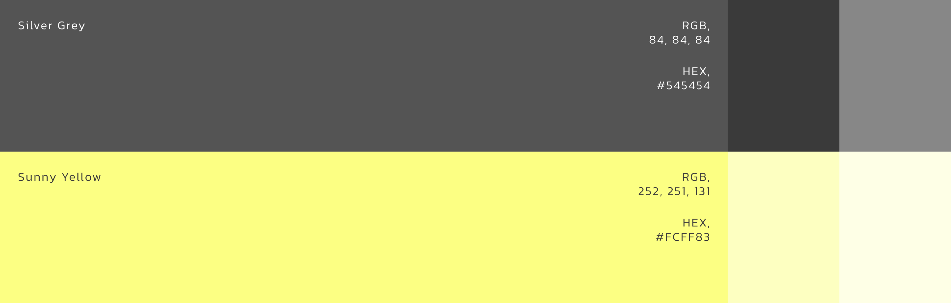Visual with the two brand colors of Neurox: silver grey and sunny yellow.