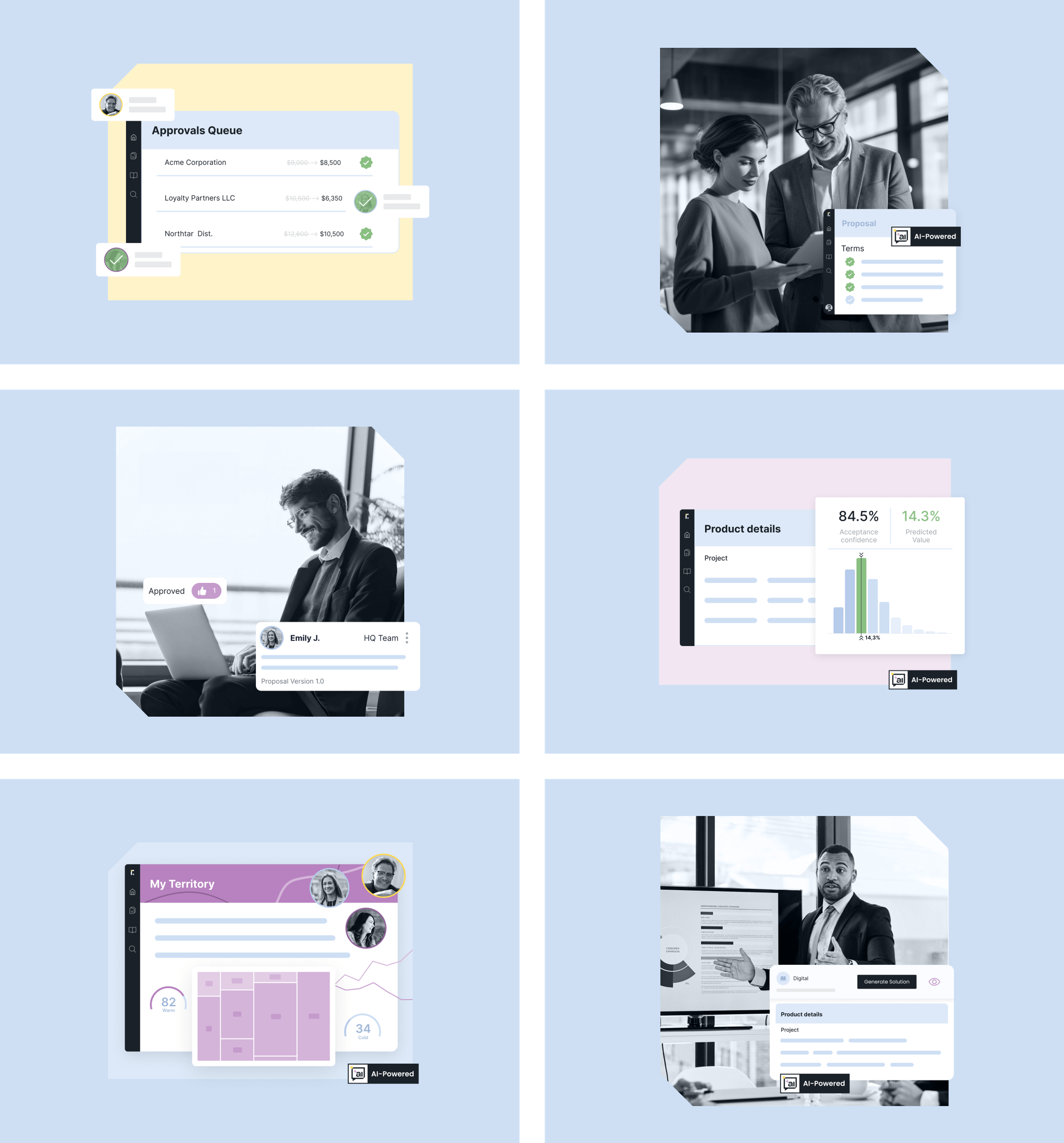 Imagery example and simplified UI for Revolear brand
