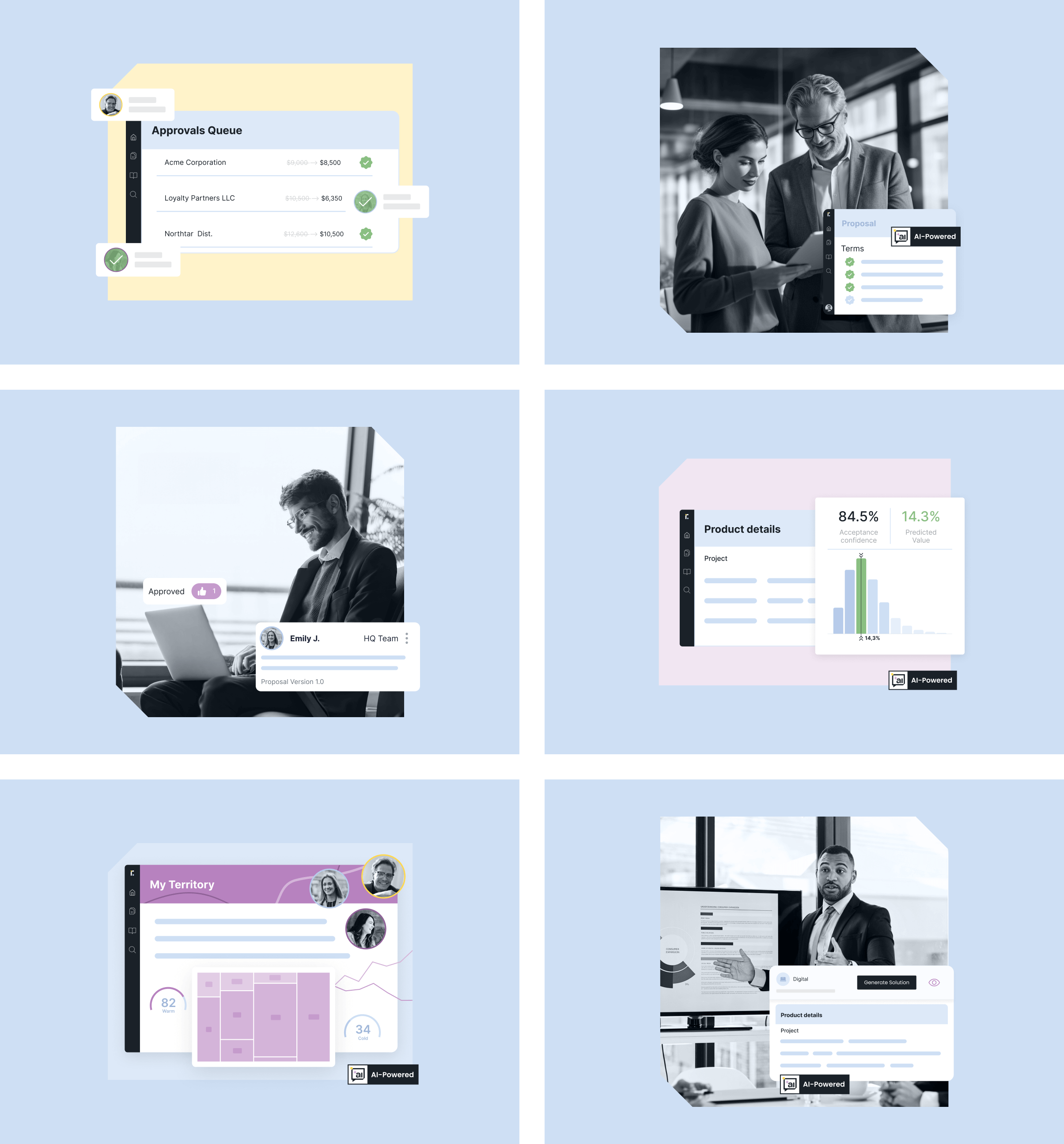 Imagery example and simplified UI for Revolear brand
