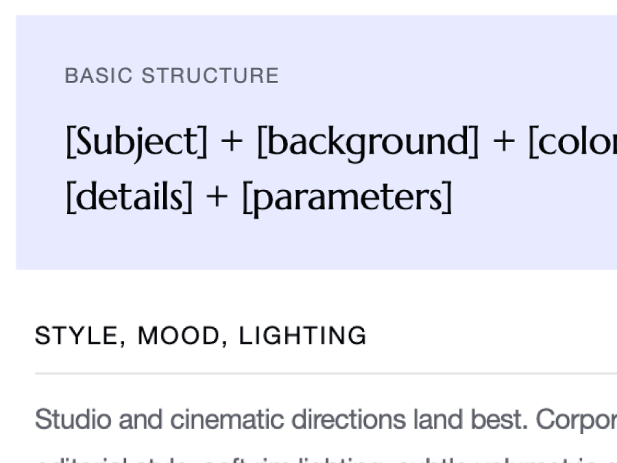 basic structure of a prompt for a visual