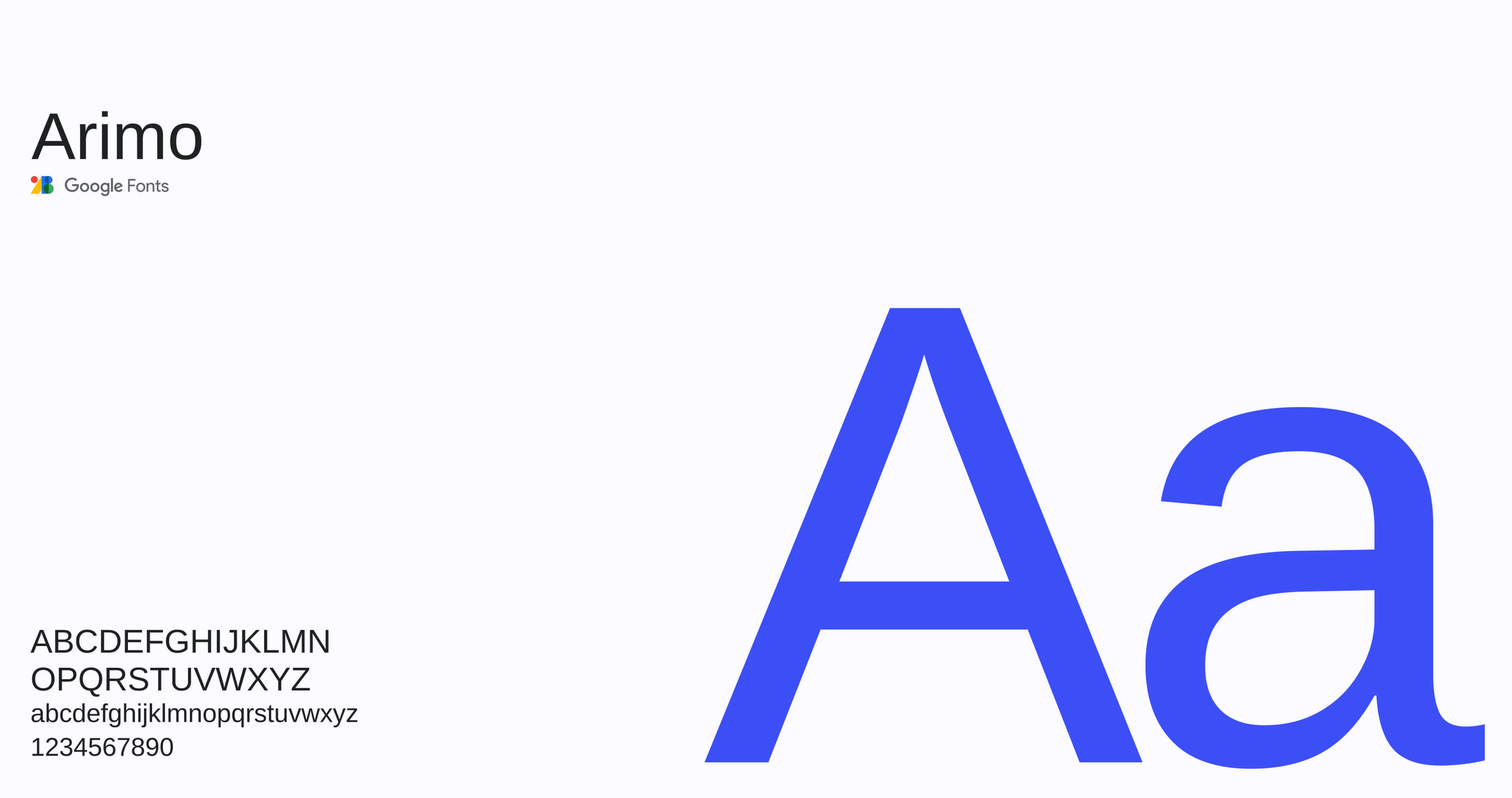 Typegace for Ateon: Arimo