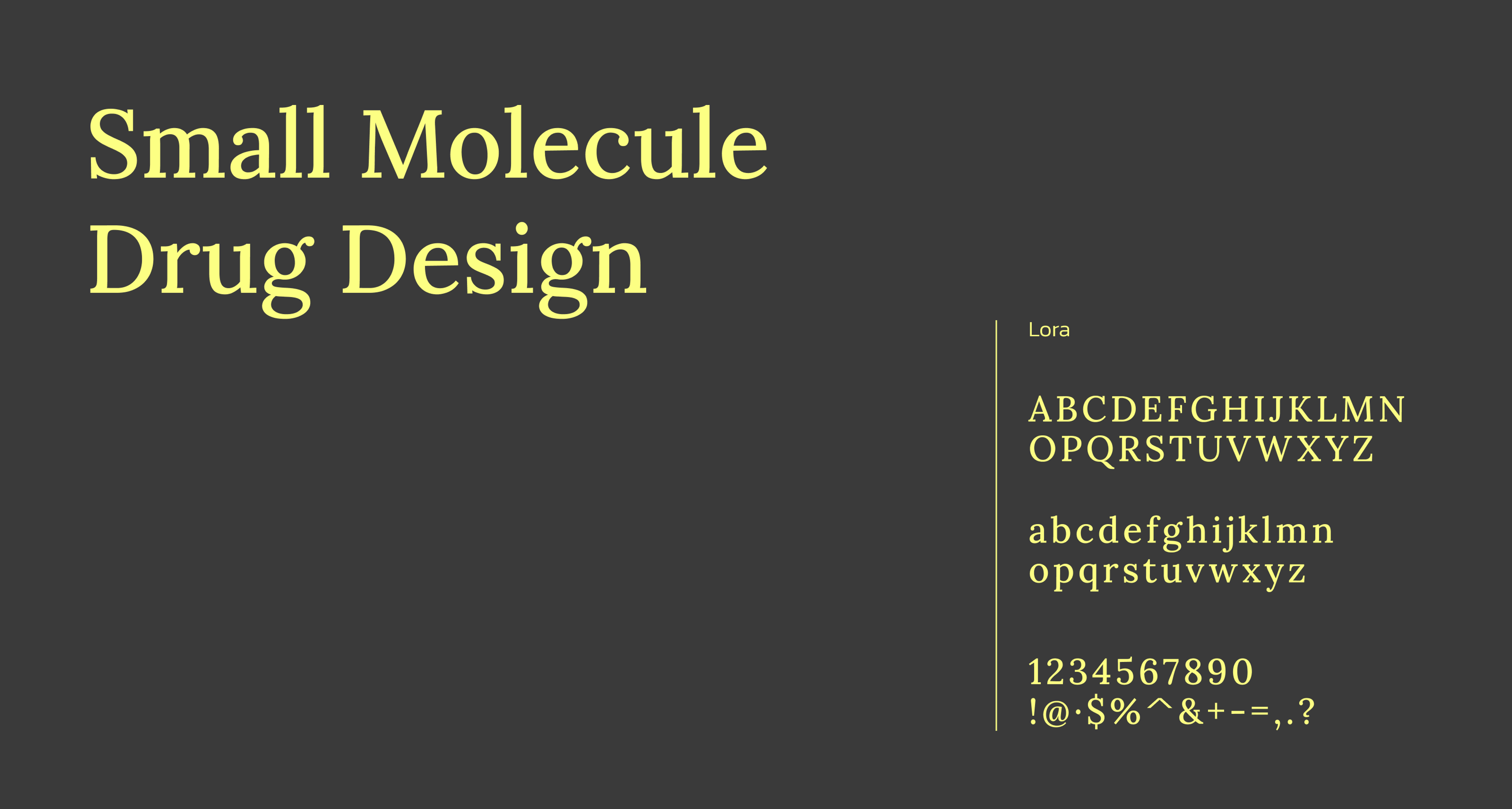 Visual with the other typeface: Lora.