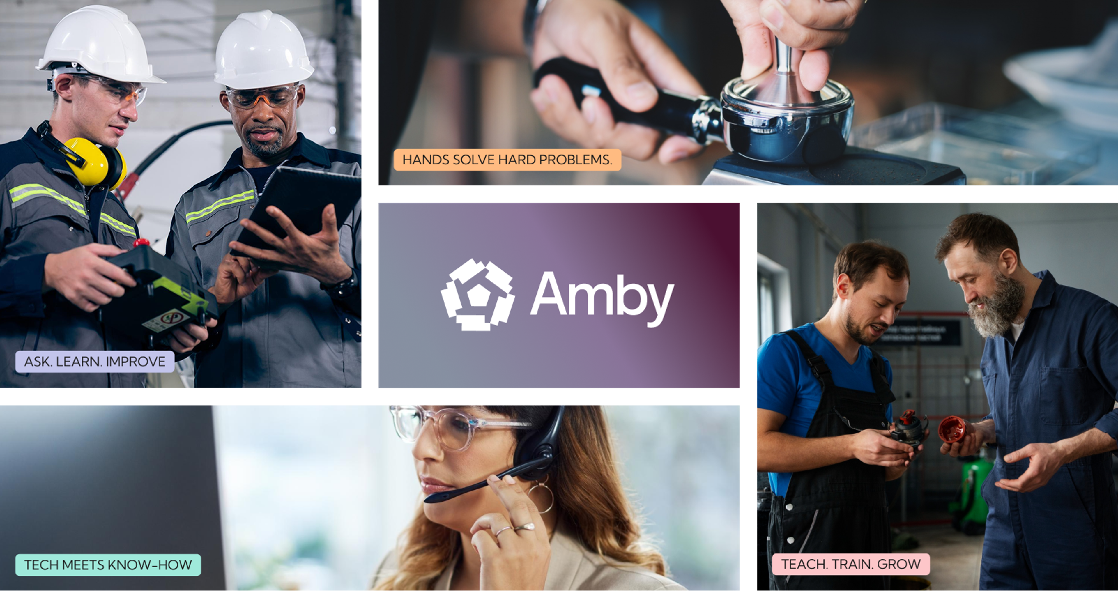 Brand imagery for Amby: Industrial settings and humans