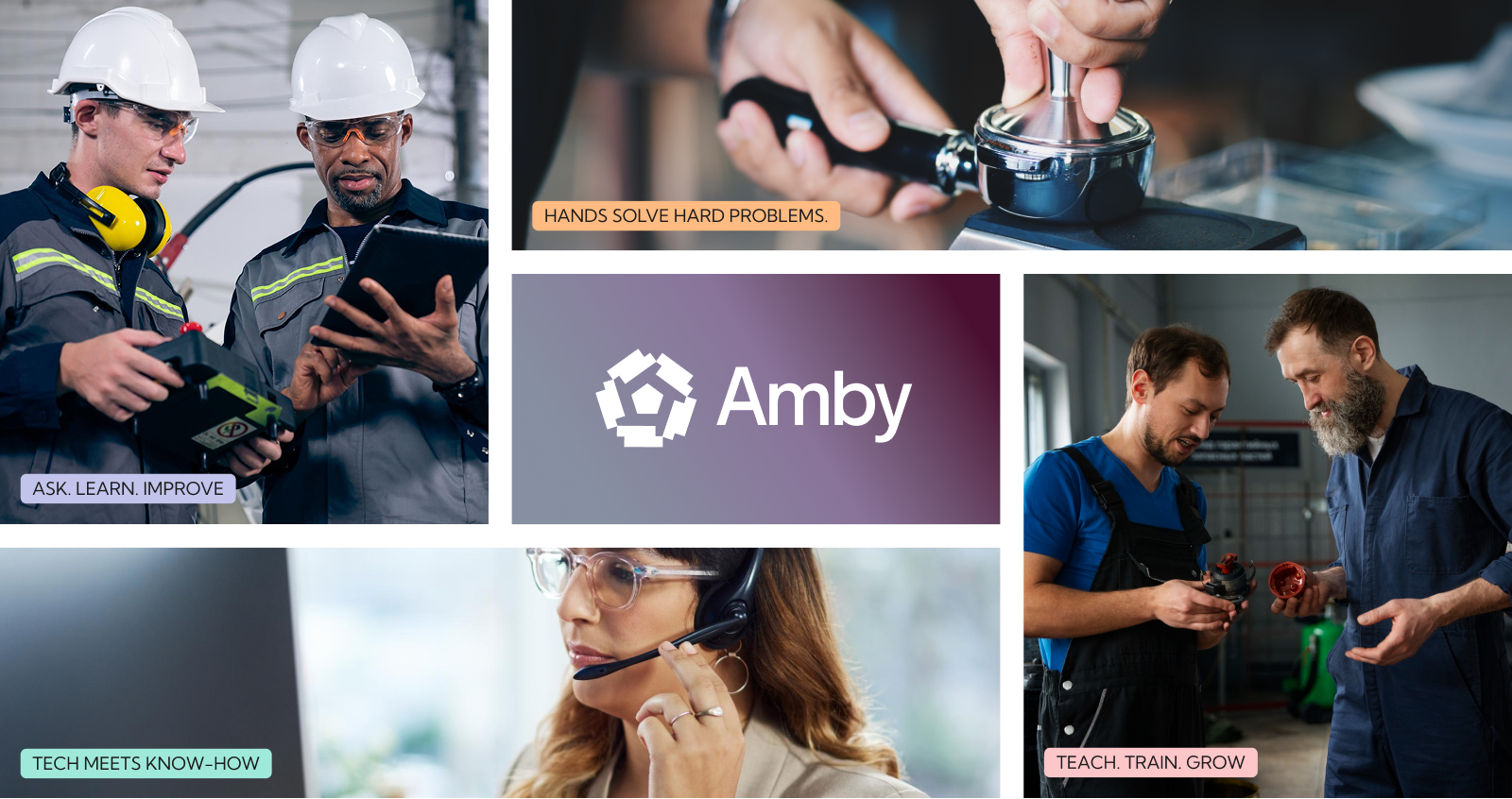 Brand imagery for Amby: Industrial settings and humans