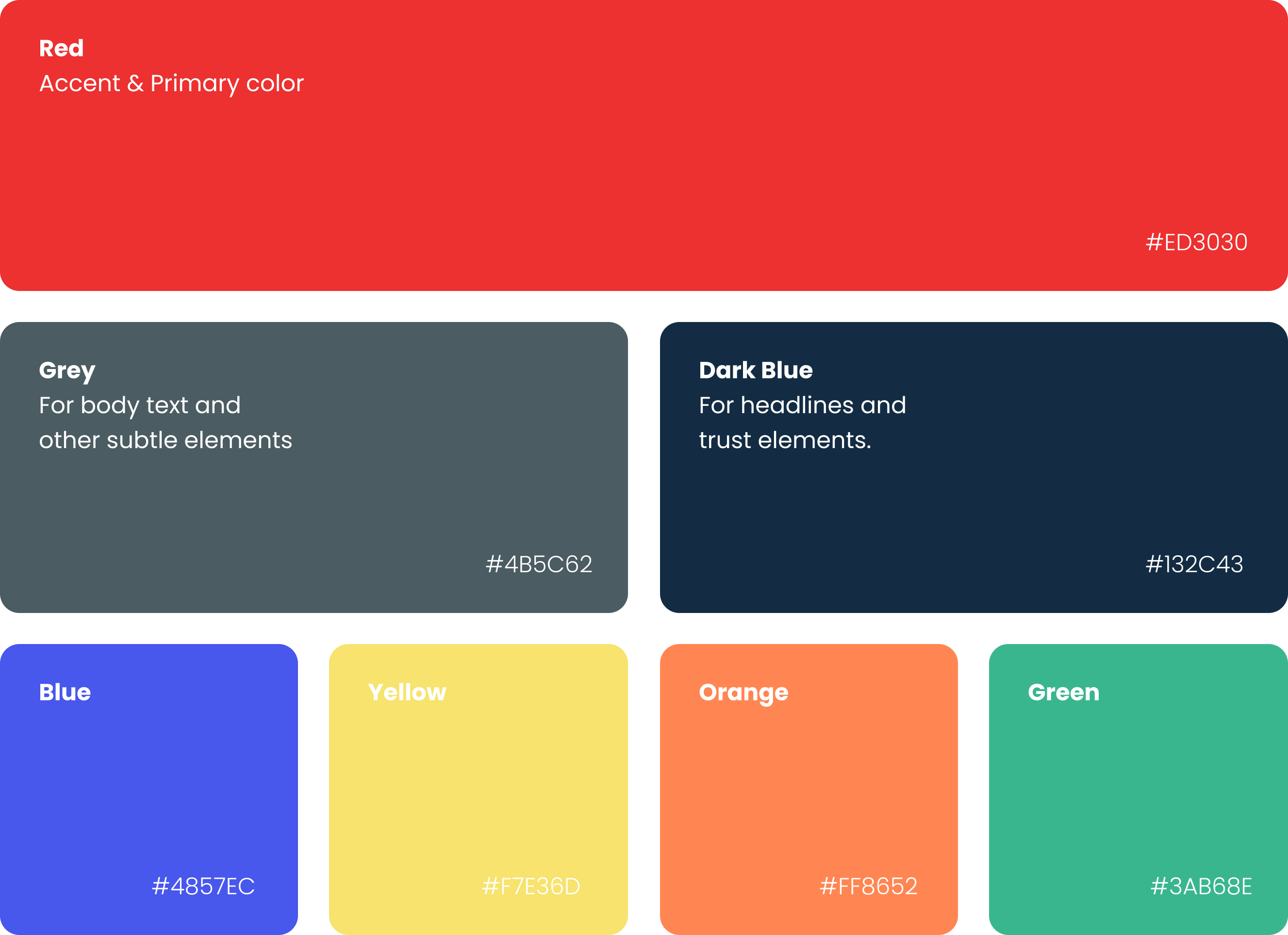Visual with the color palette of intelligentAI: red, grey, dark blue as the primary colors. Blue, yellow, orange, green as accent colors