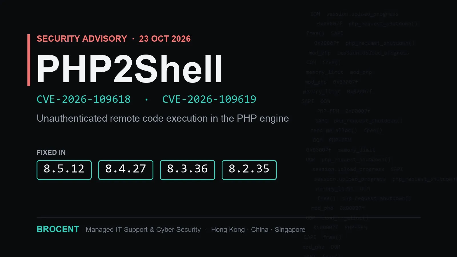 PHP2Shell 漏洞安全报告（CVE-2026-109618 / CVE-2026-109619）：影响、时间线与应对方案