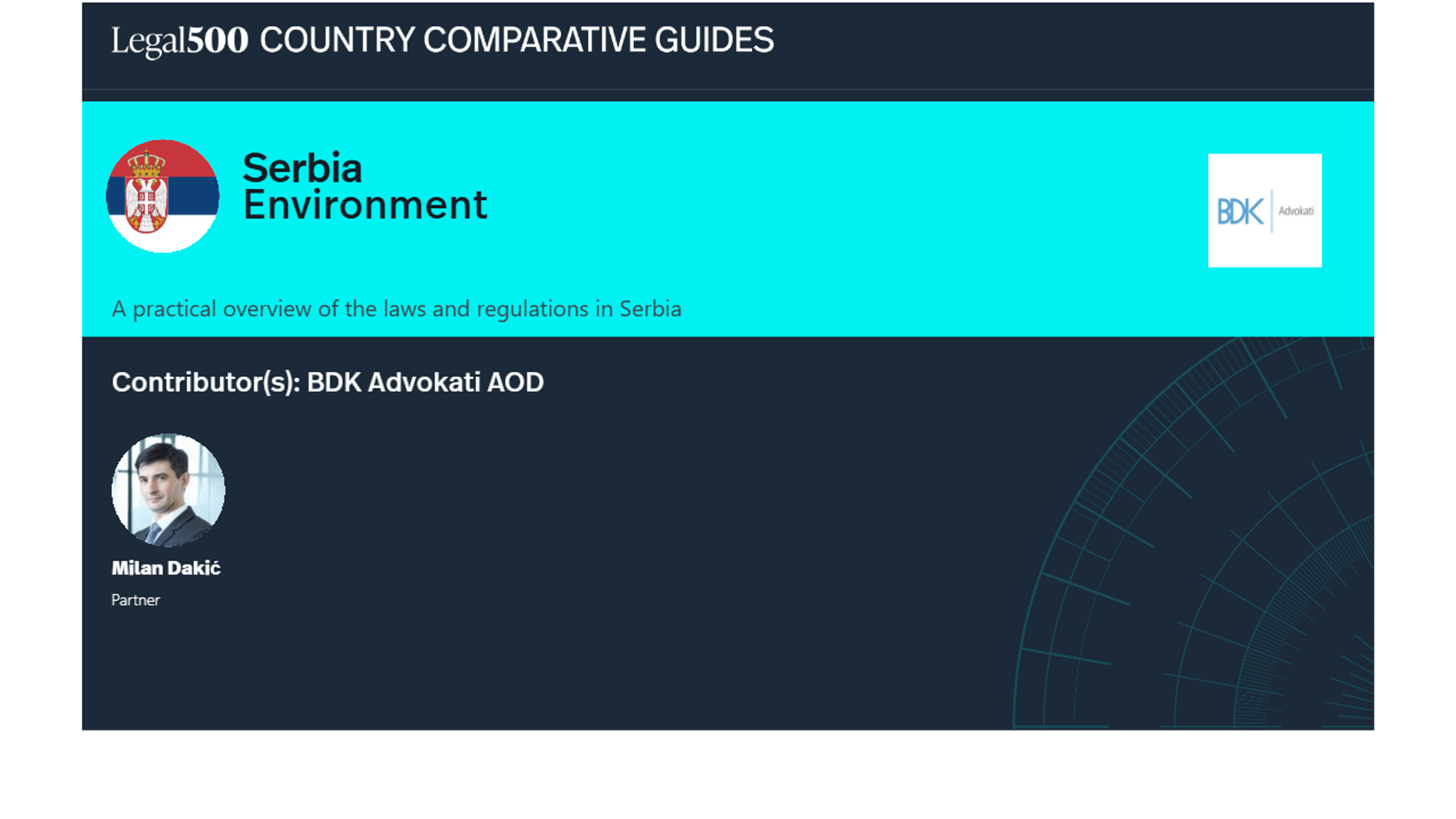 BDK Advokati contributed to the Legal 500: Environment Comparative Guide