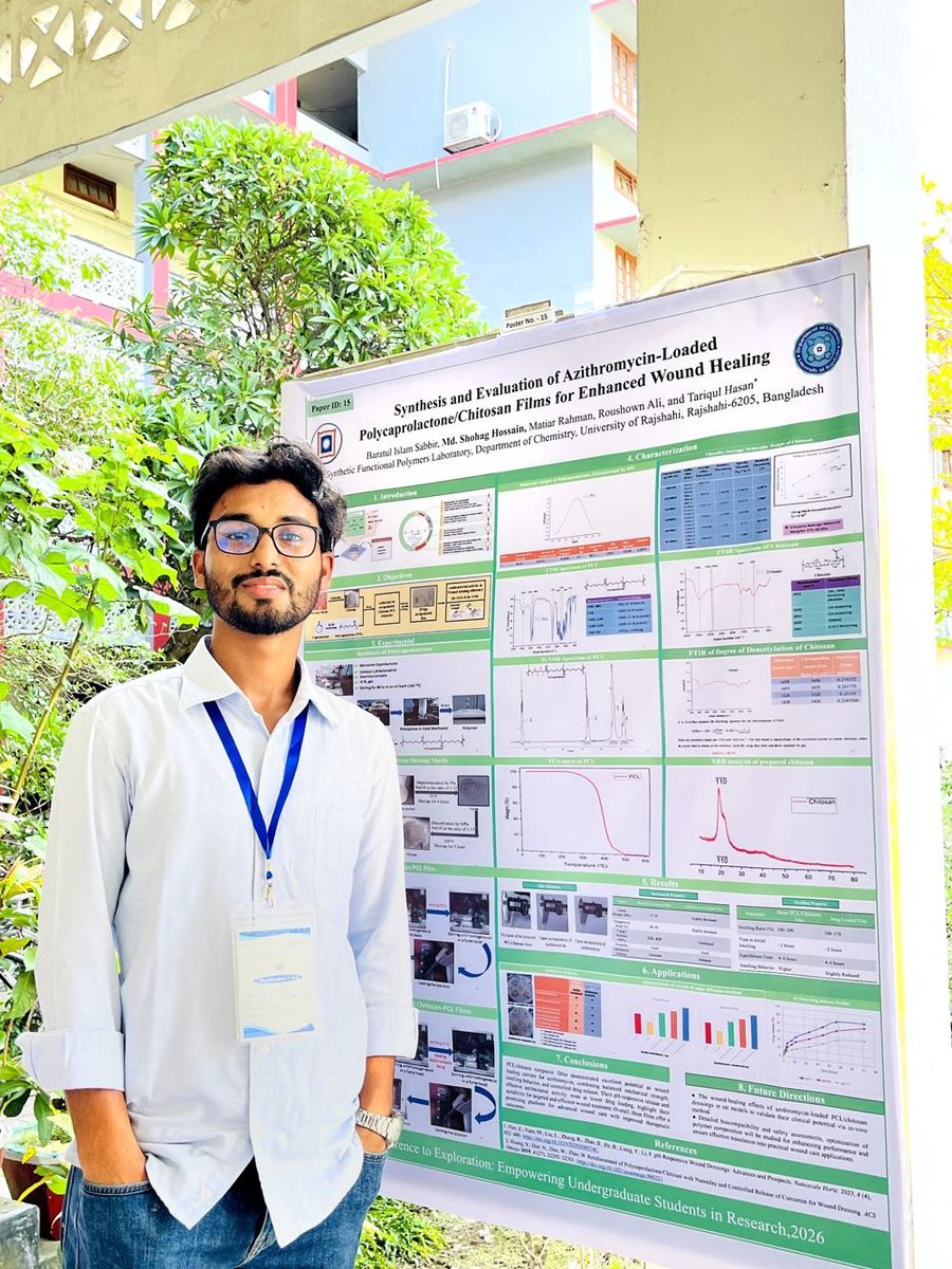 Shohag beside his azithromycin-loaded polymer films poster