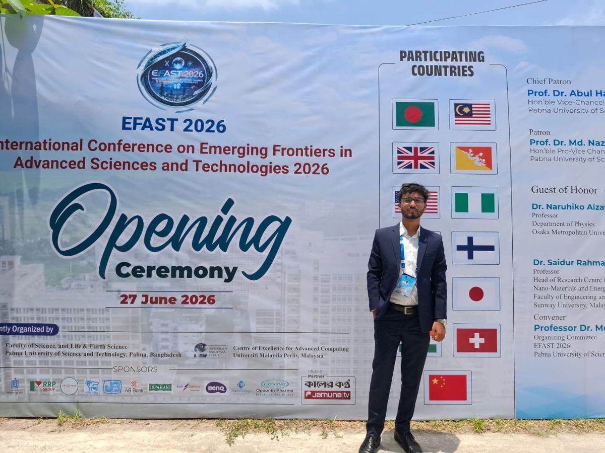 Shohag at the EFAST 2026 opening ceremony banner