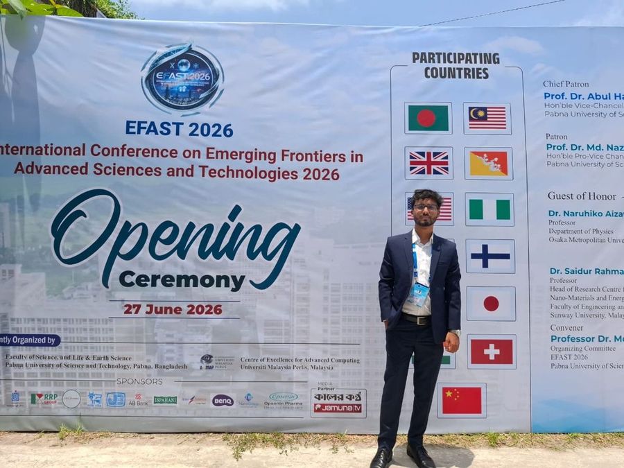 Shohag at the EFAST 2026 opening ceremony banner