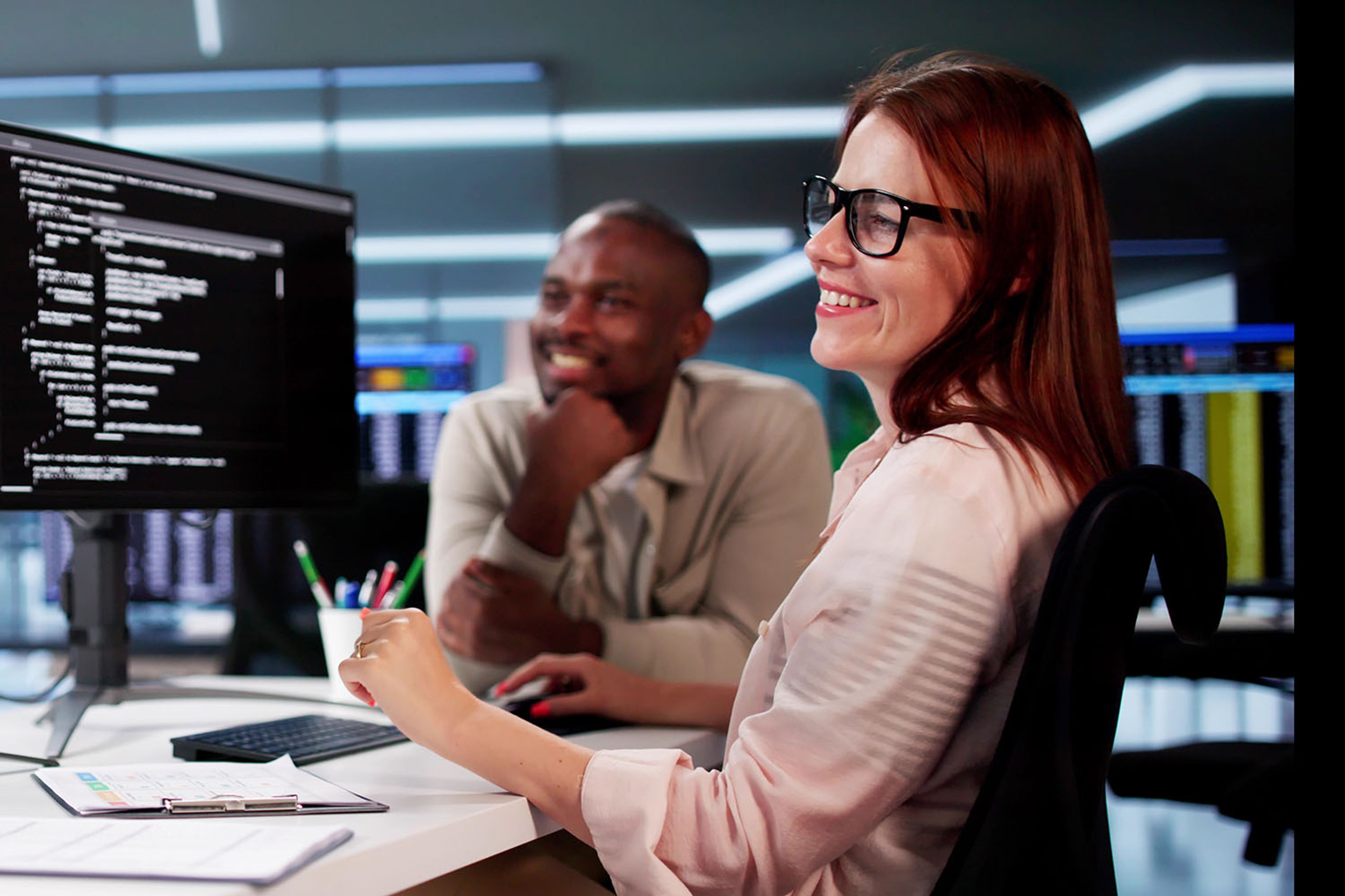 female and male developer