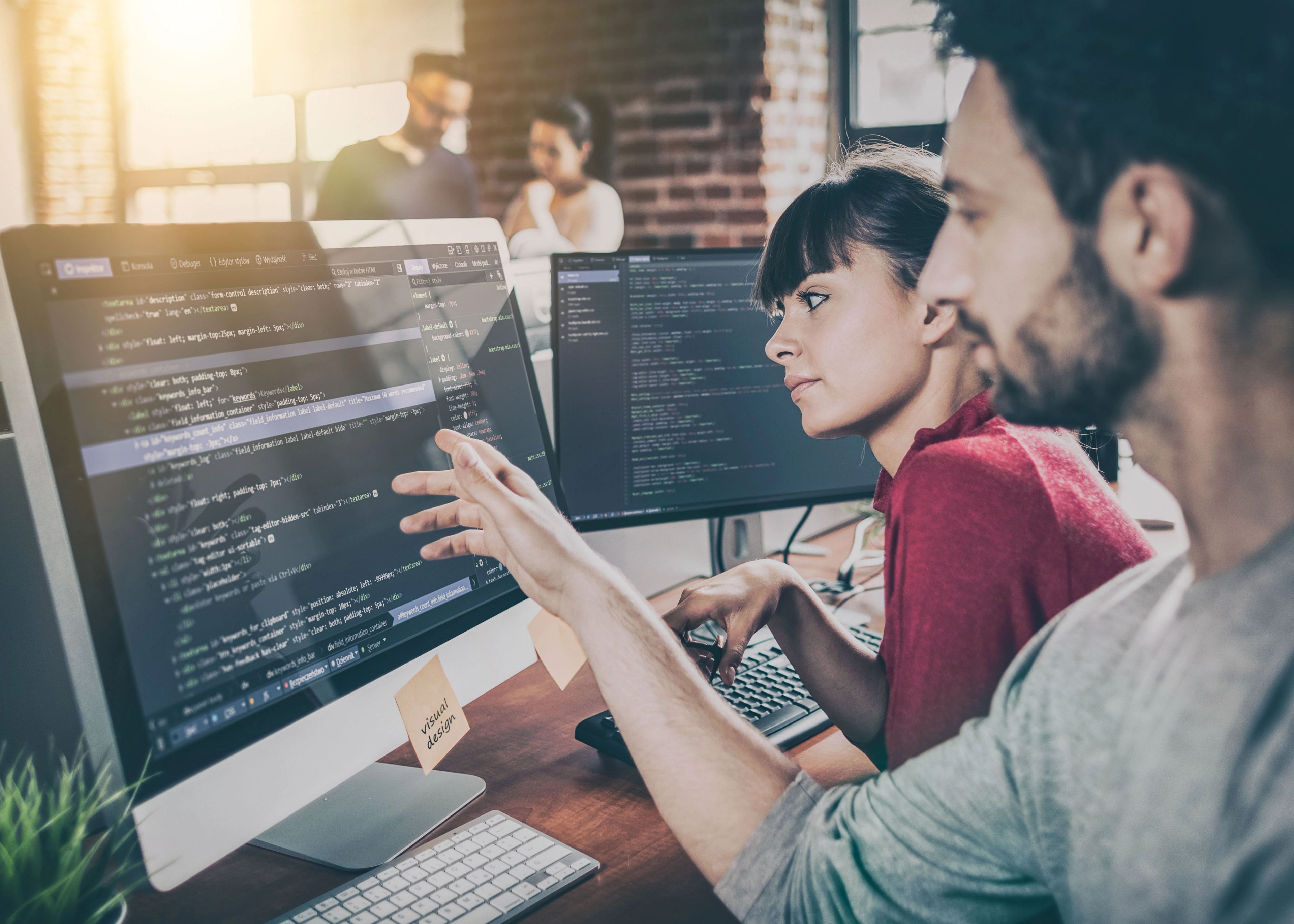 web developers coding