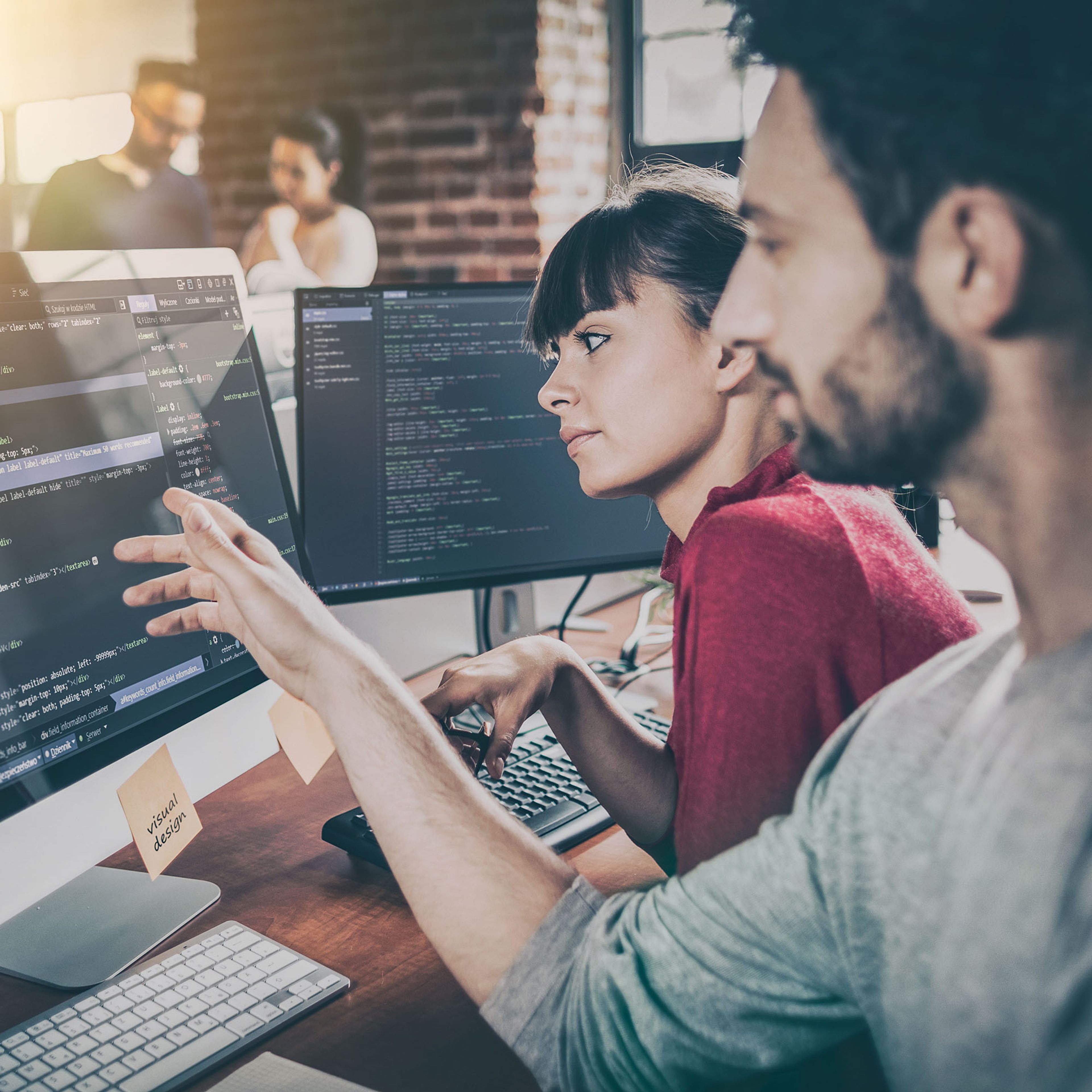 web developers coding