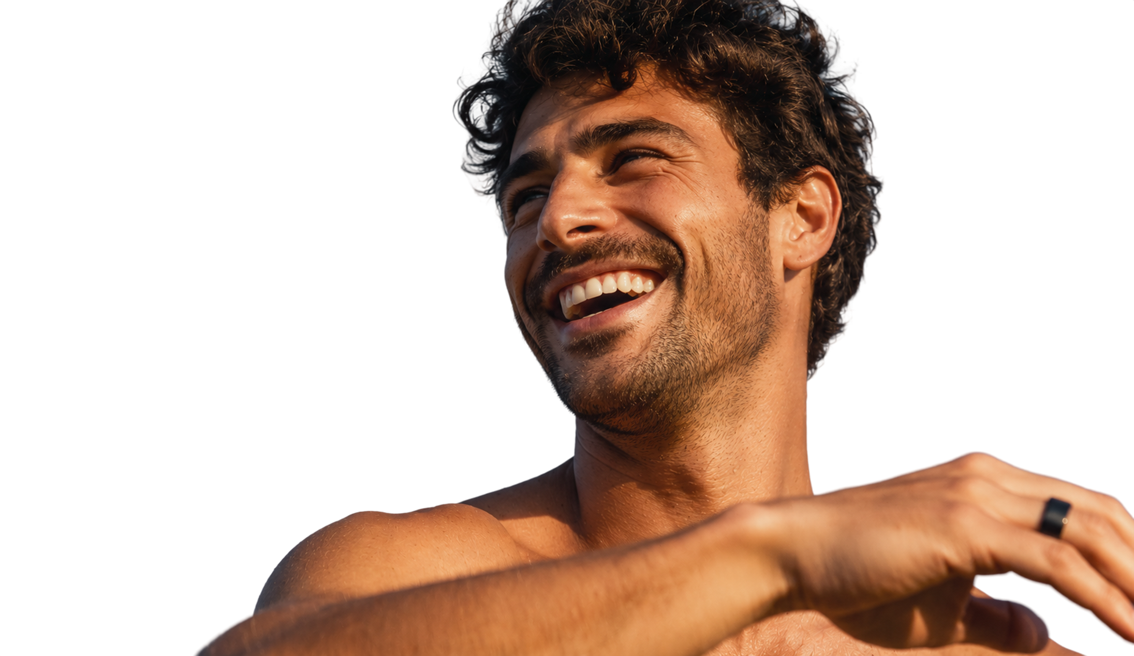 Smiling man wearing the Happy Ring