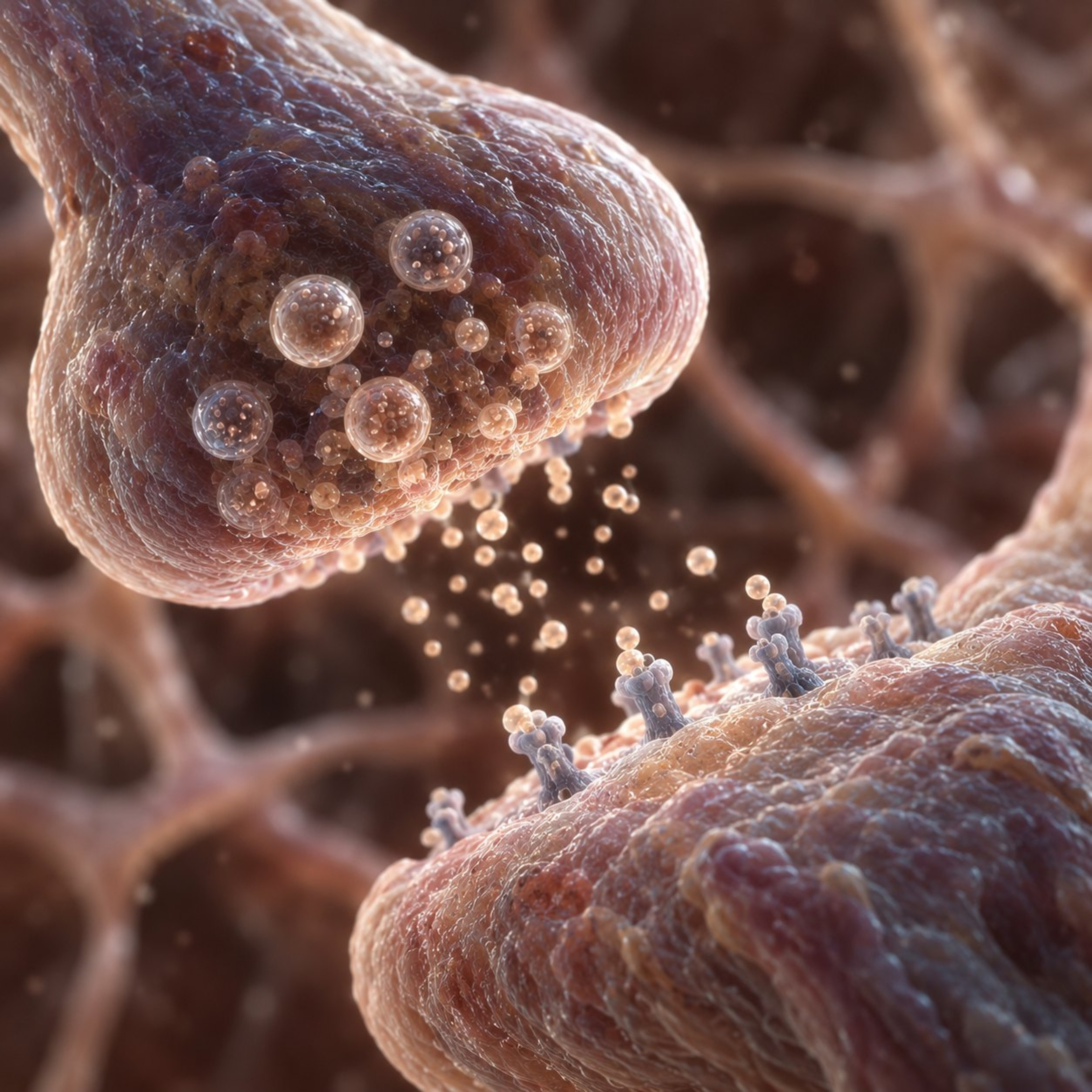 Illustration of nerve cells passing a signal