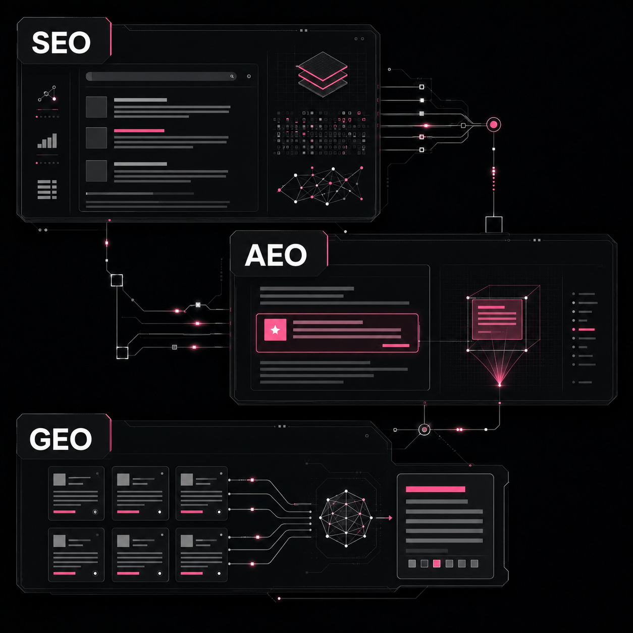 How SEO AEO and GEO work together for AI search visibility