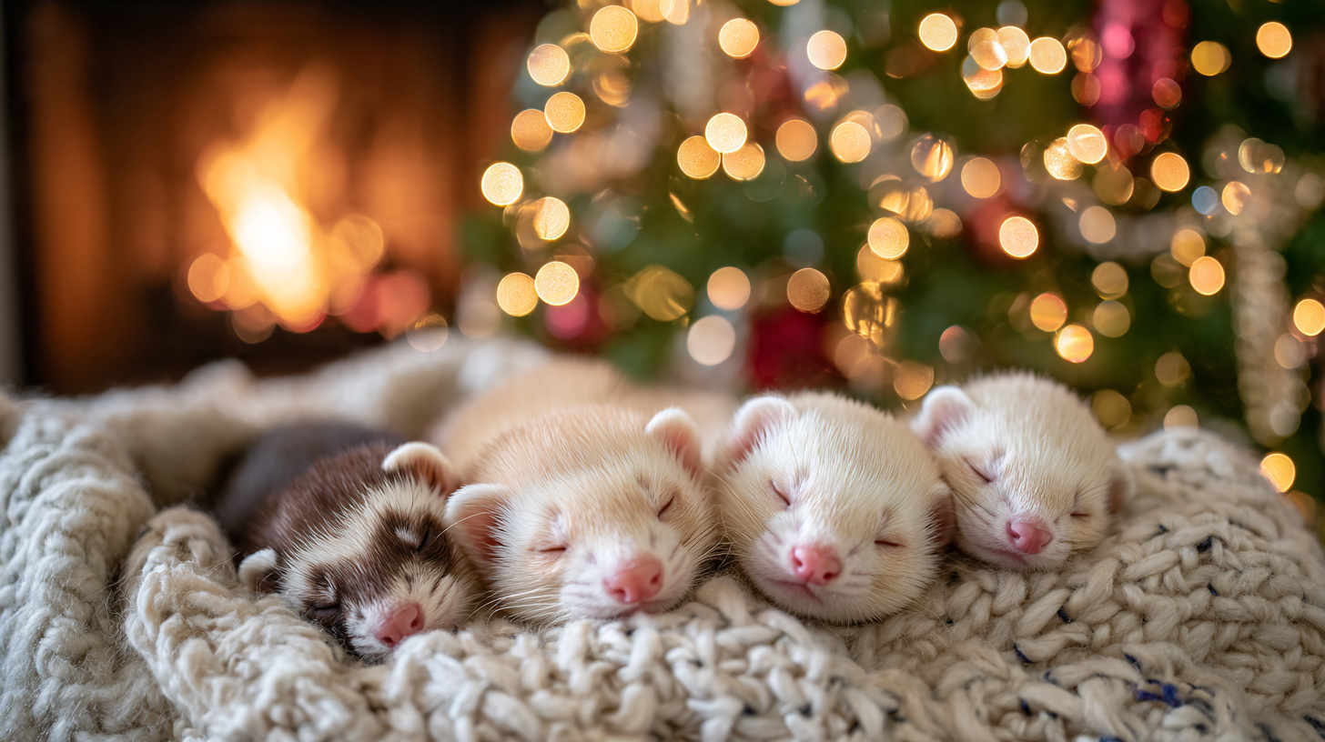 Unbelievably Heartwarming Photo of Group Ferrets Portrait