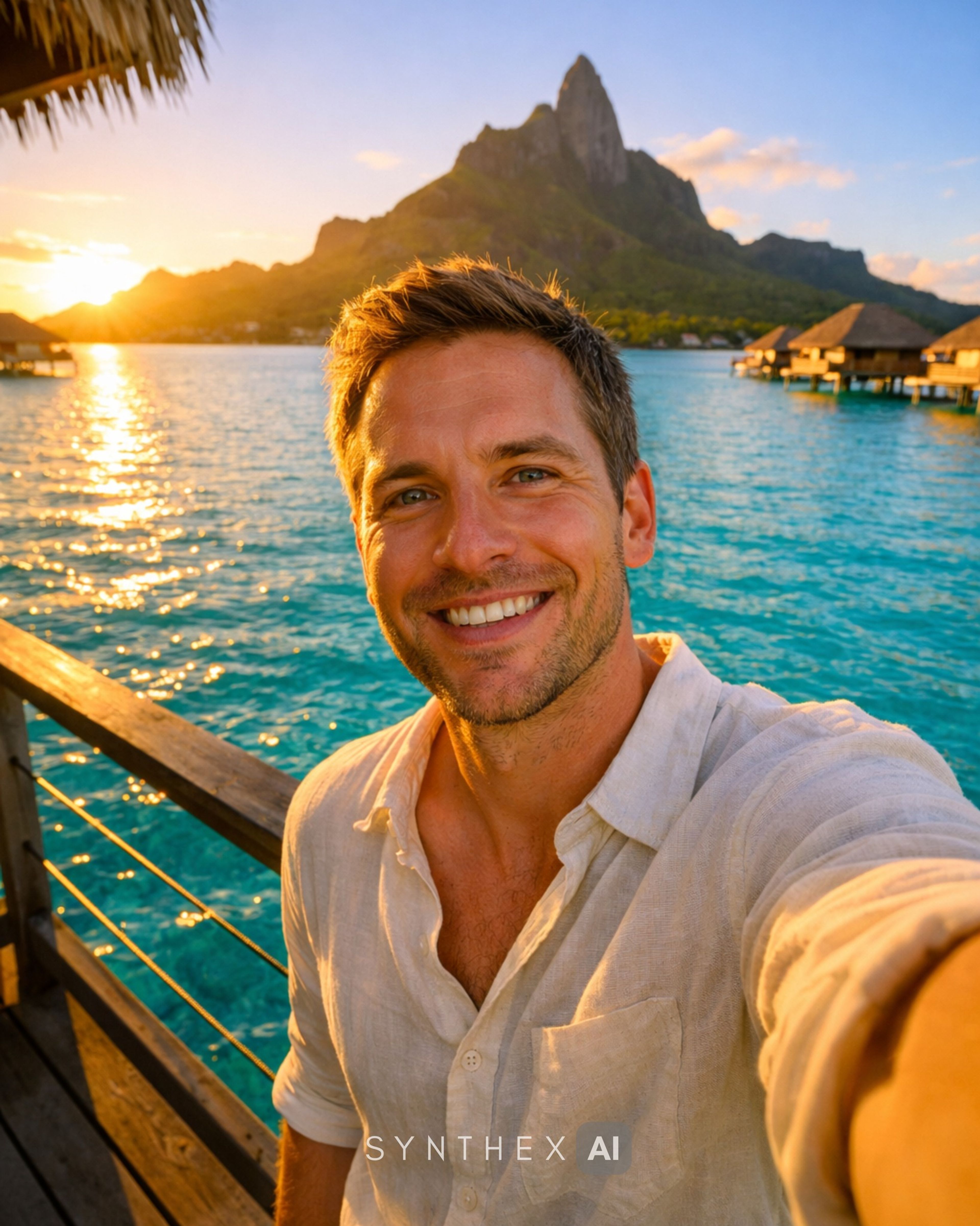 Generate Bora Bora Bungalow Selfies