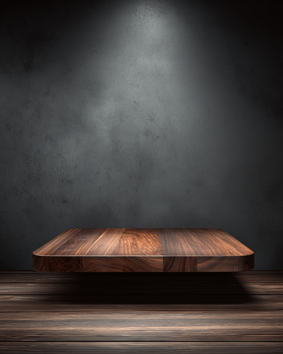 Dark Walnut Wood Base Product Surface Photo