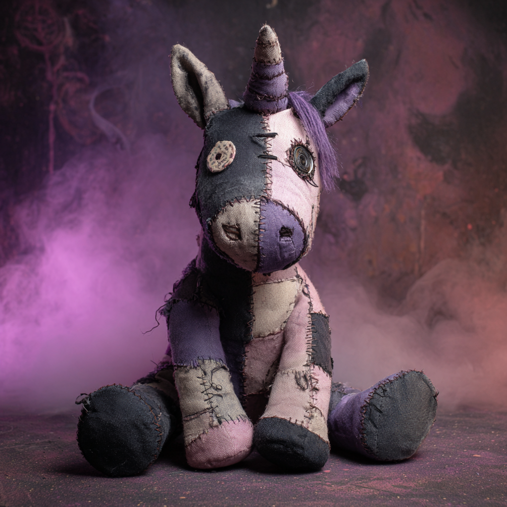 Uncanny Patchwork Plush Unicorn Photo