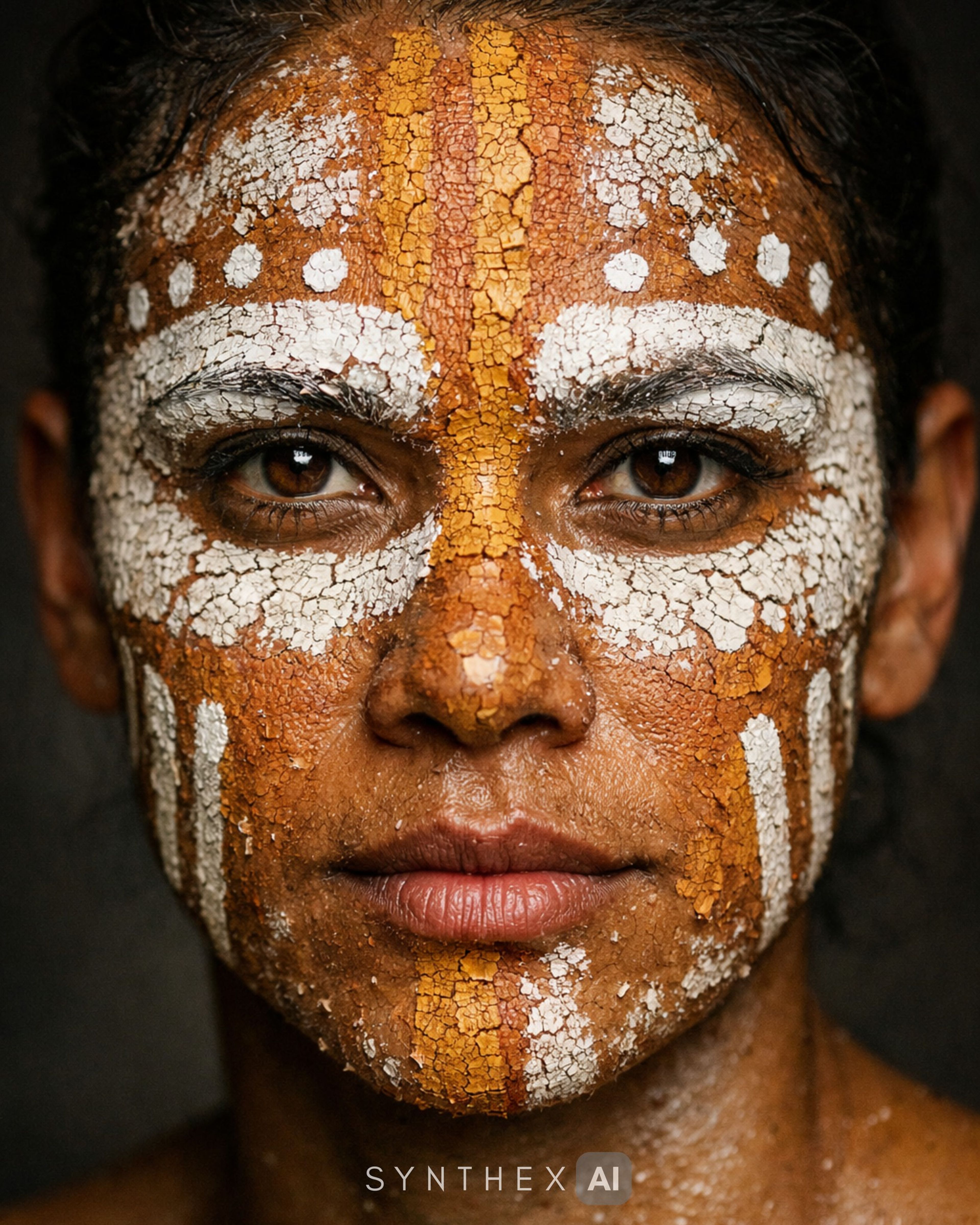 Generate Tribal Paint Close Up Portraits