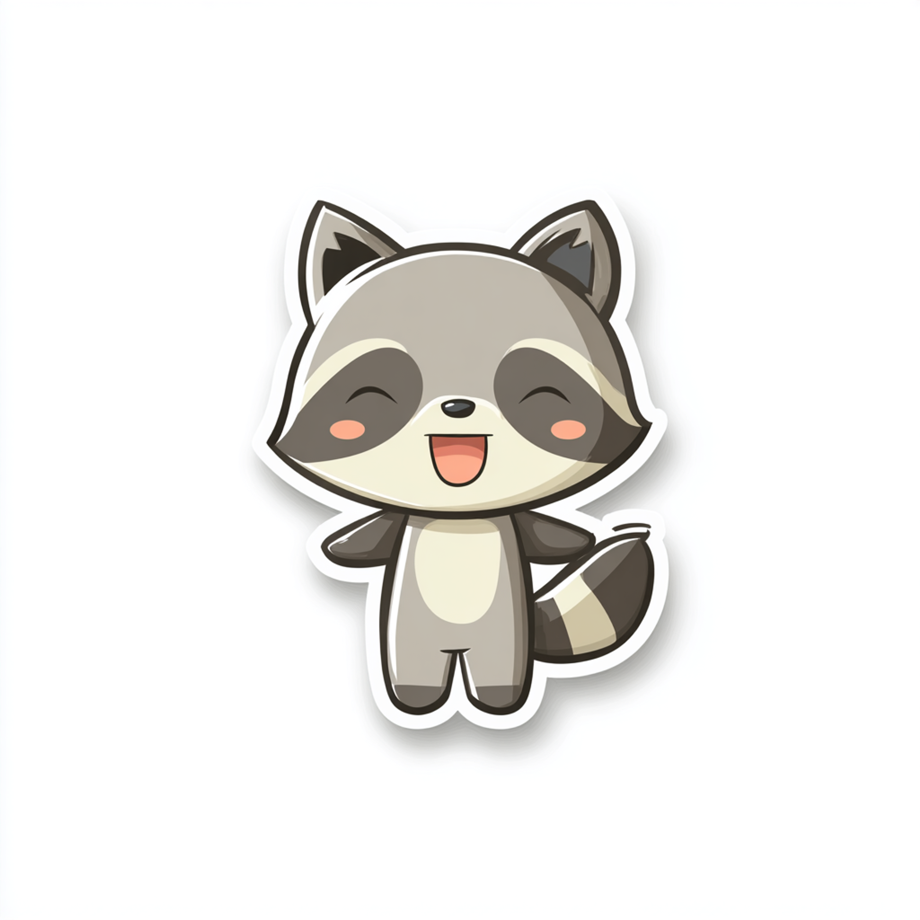 Chibi Baby Raccoon Die Cut Sticker