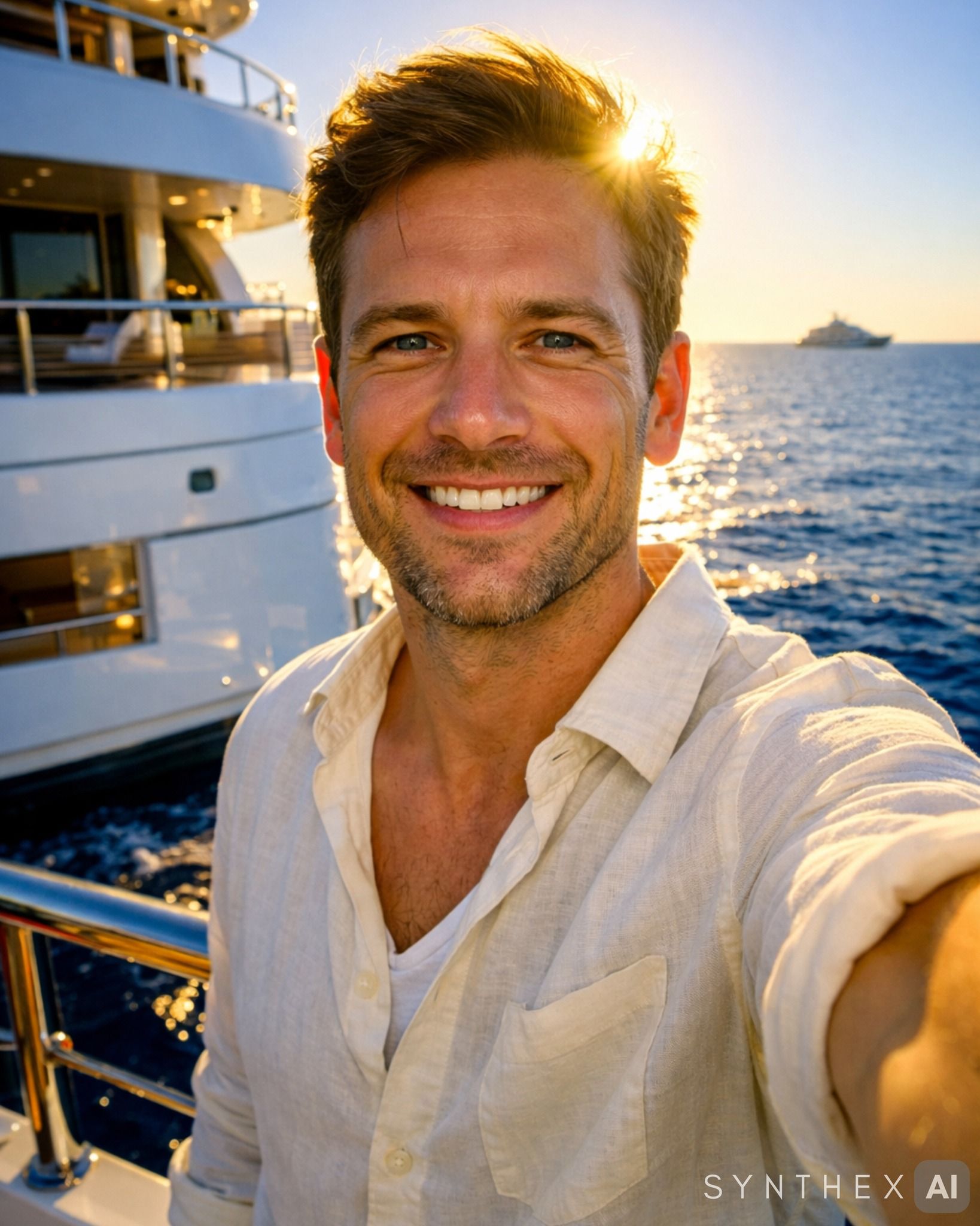 Generate Mediterranean Superyacht Selfies