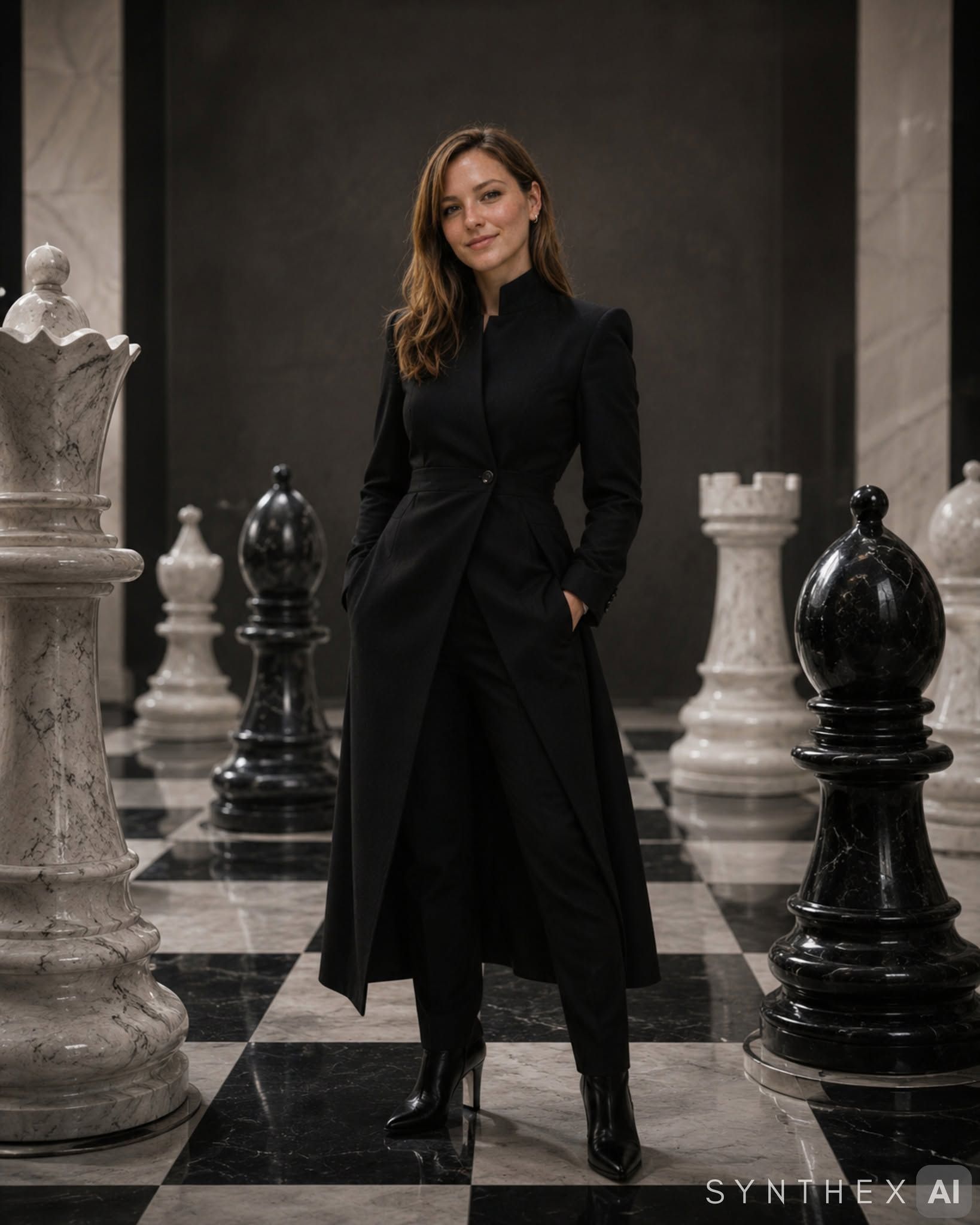 Generate Marble Chessboard Fashion Portraits