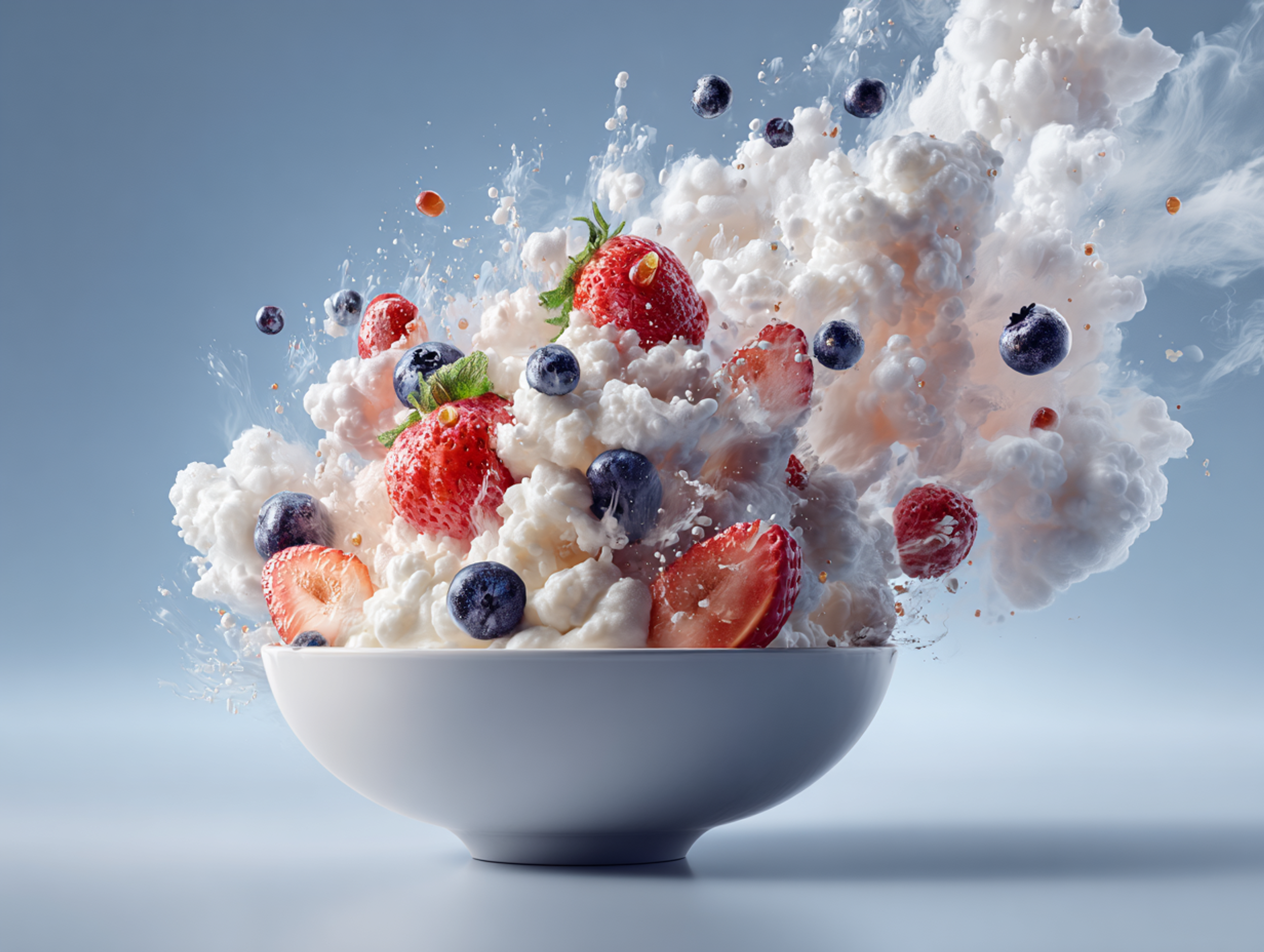 Sophisticated Bowl of Fresh Yogurt Advertisement Photo