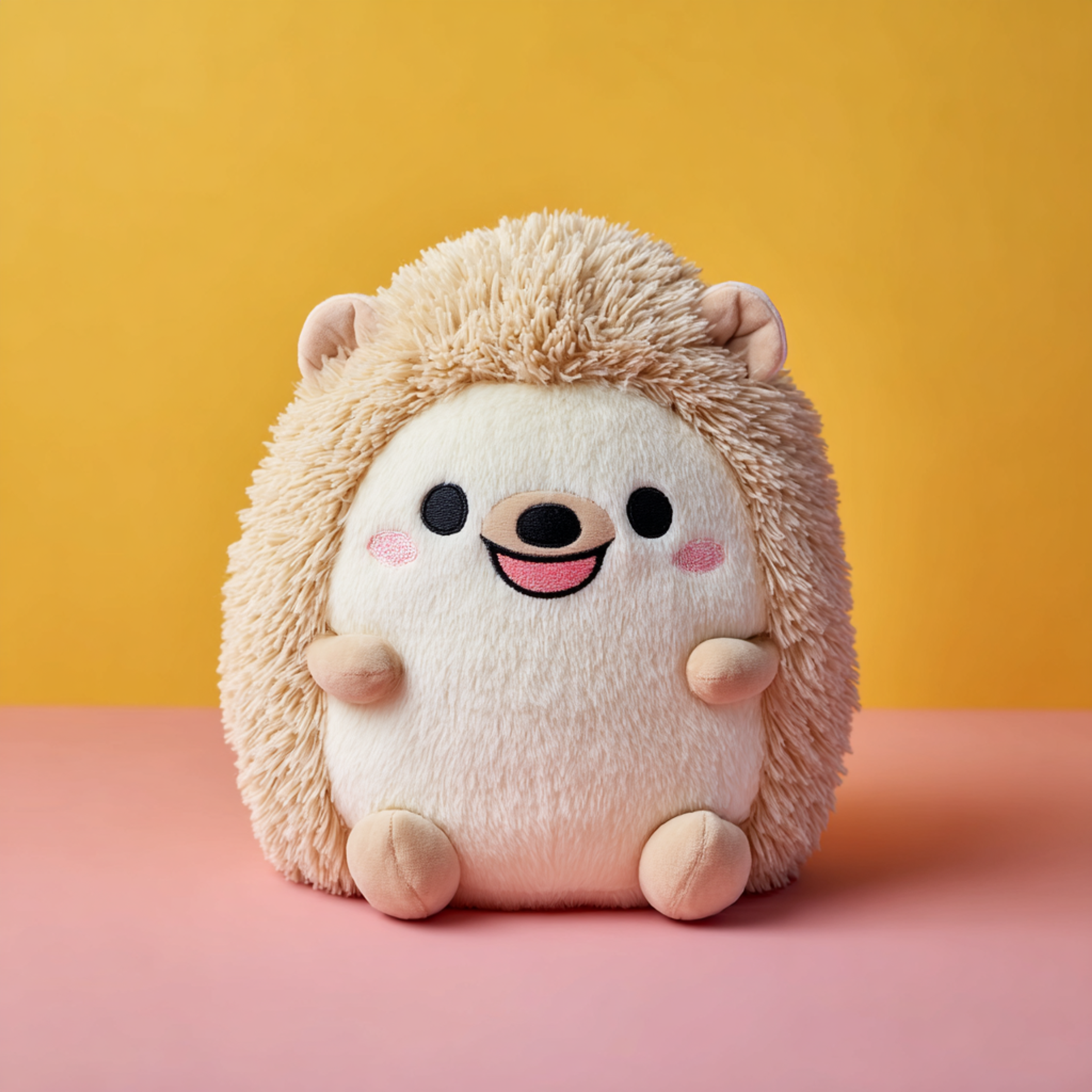 Round Kawaii Hedgehog Plush Product Photo