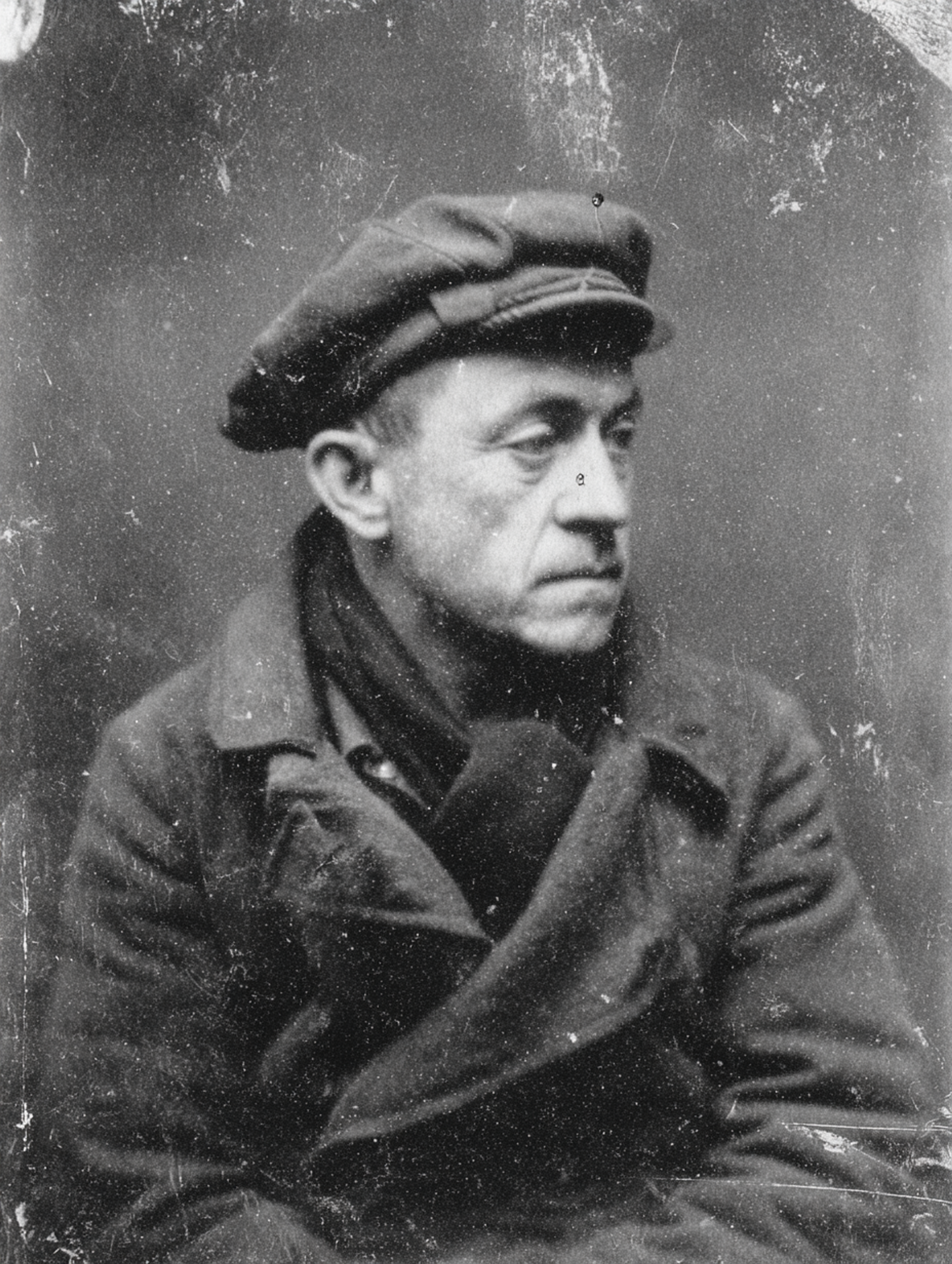 Antique Black and White Portrait of an Old Soldier Photograph