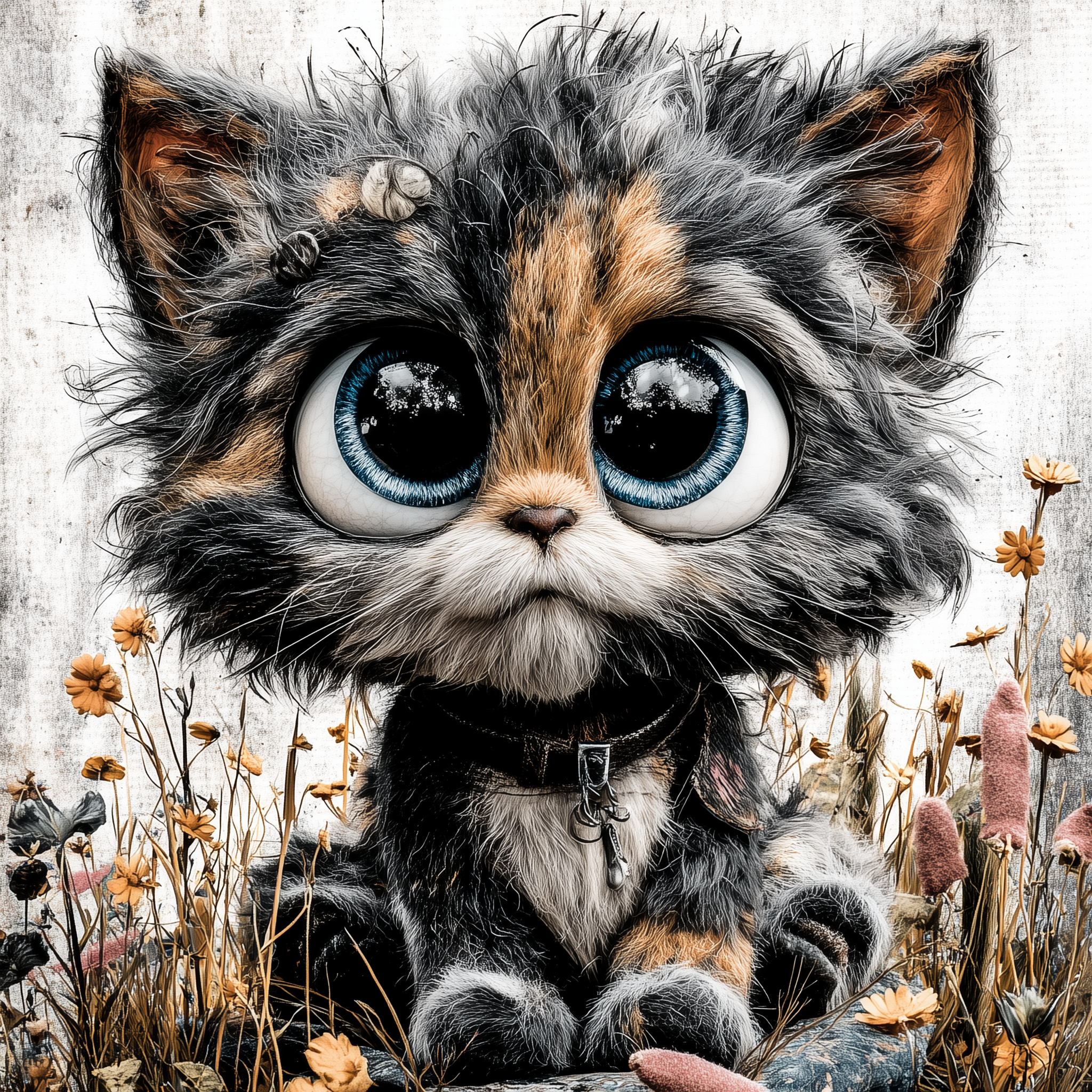 Felt Kitten Meadow Close-Up Alternate