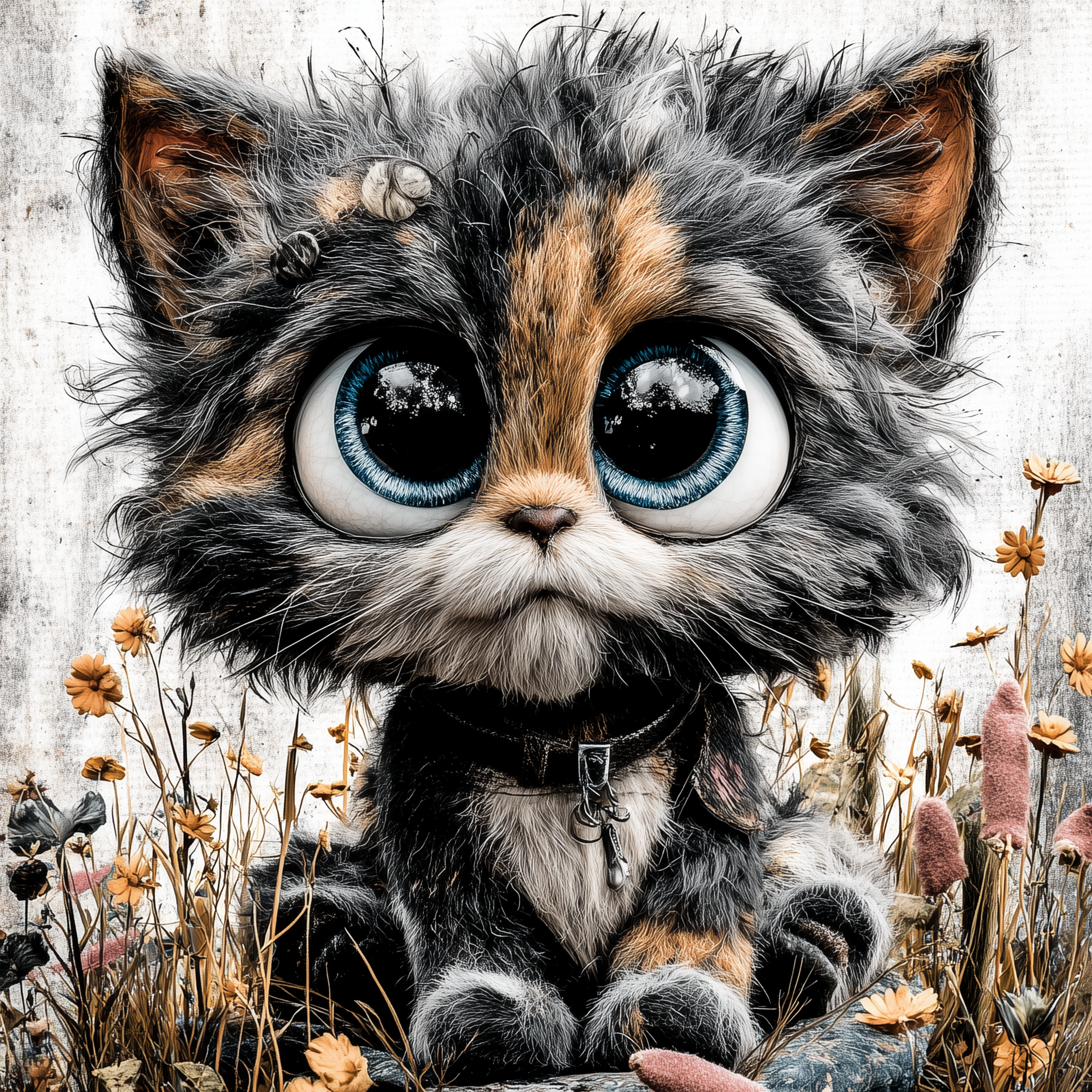 Felt Kitten Meadow Close-Up Alternate