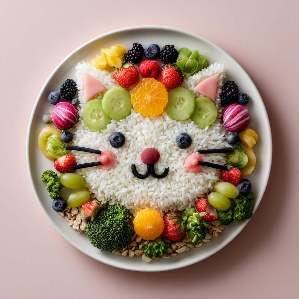 Cute Kitten Food Art Plate