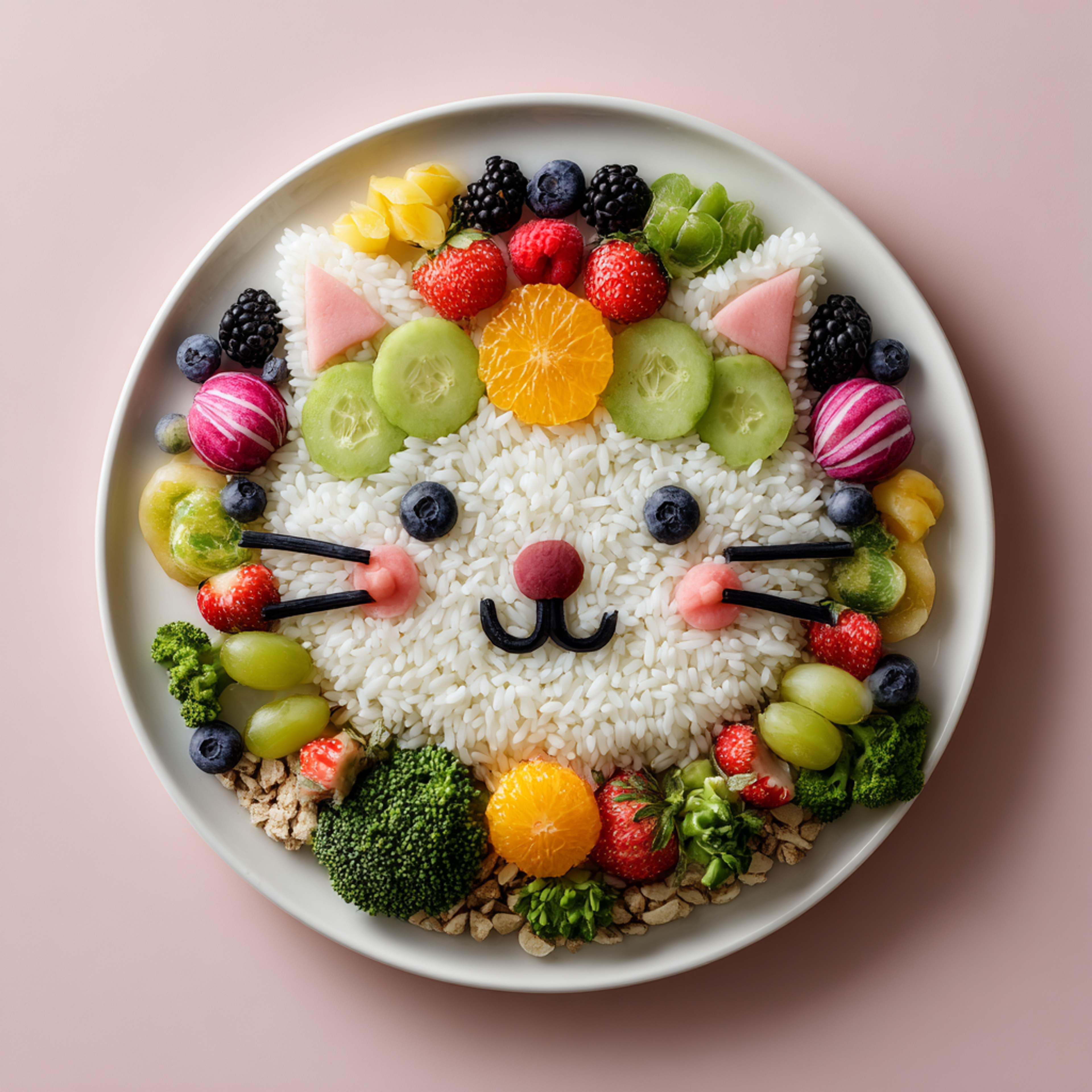 Cute Kitten Food Art Plate