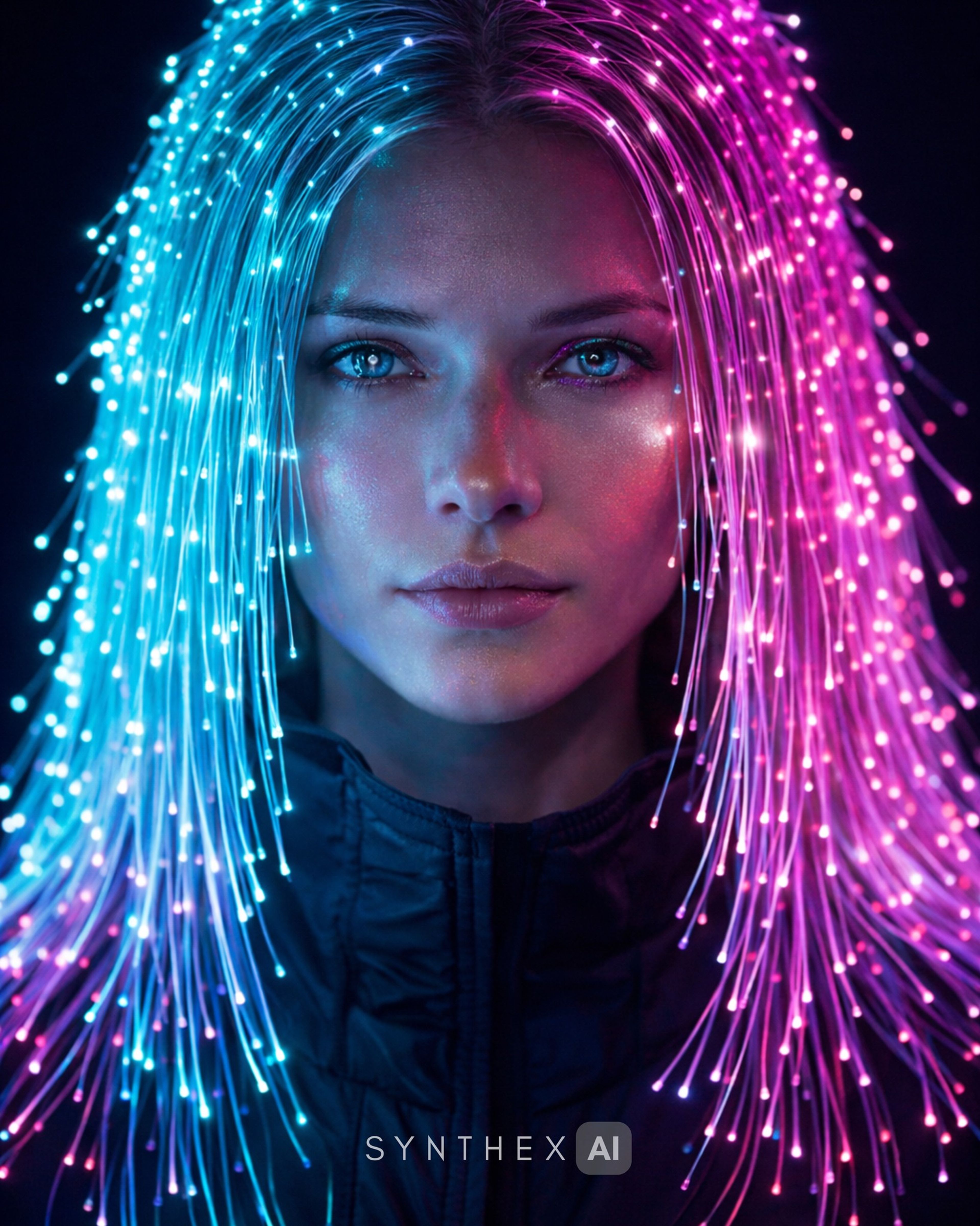 Generate Fiber Optic Hair Portraits