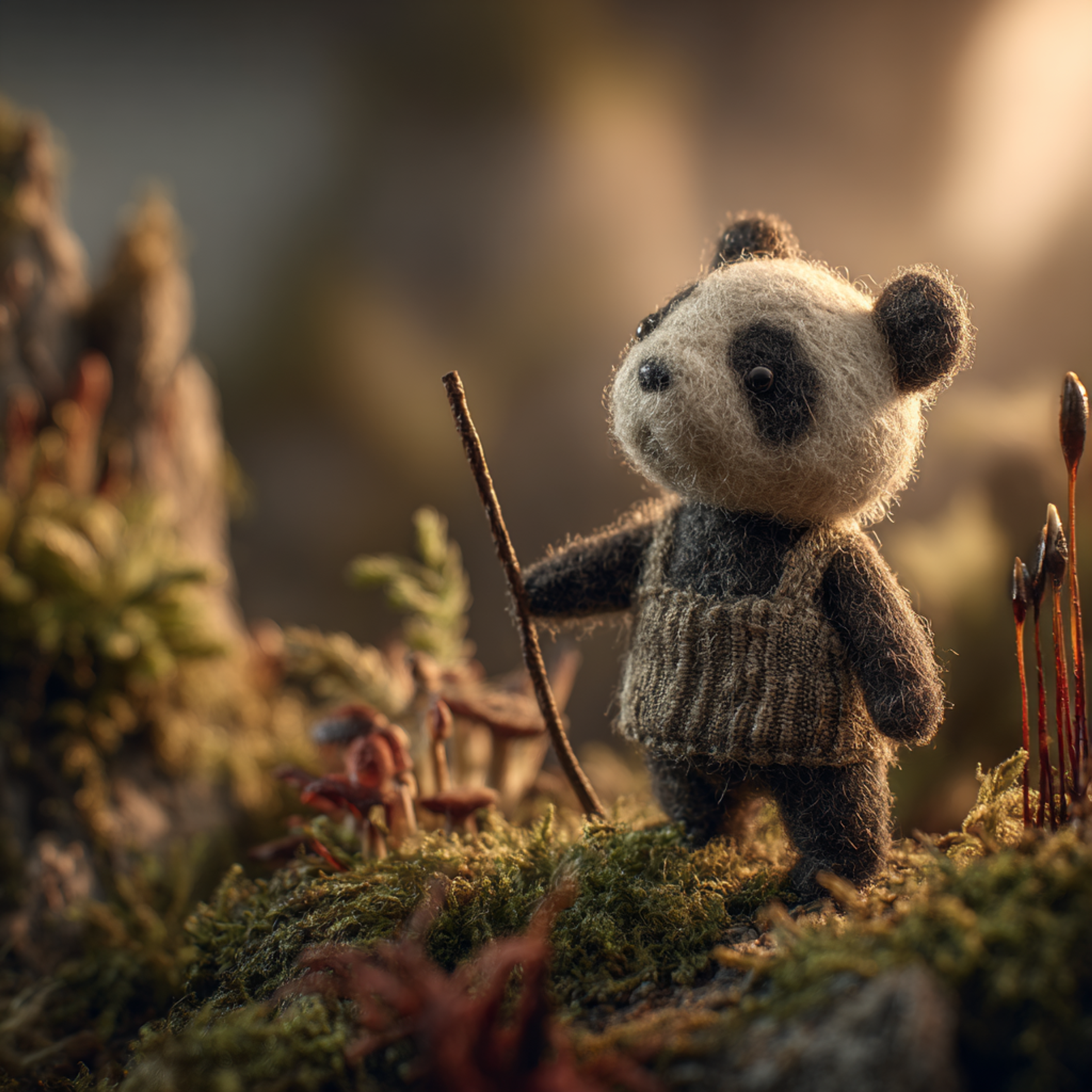 Cinematic Heartwarming Macro Photograph of Panda