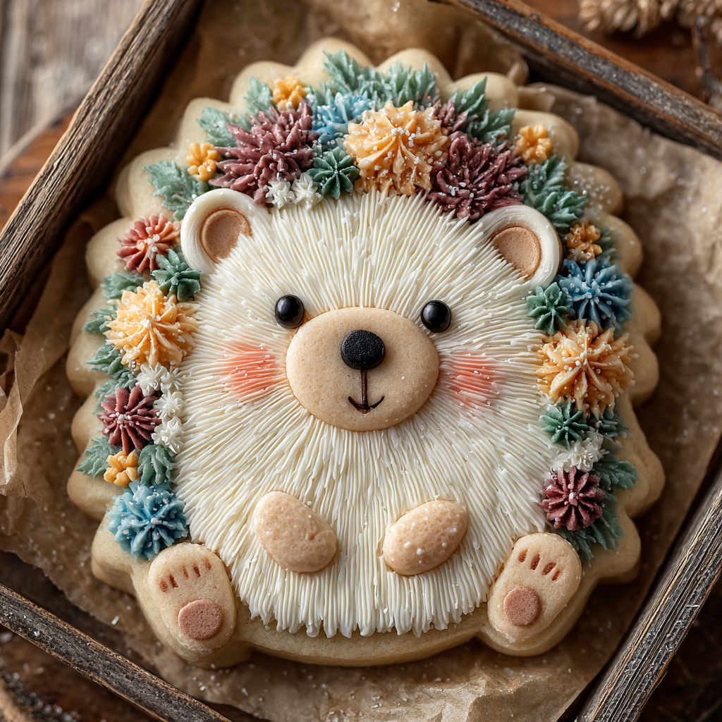 Hedgehog Sugar Cookie Flat Lay Photo
