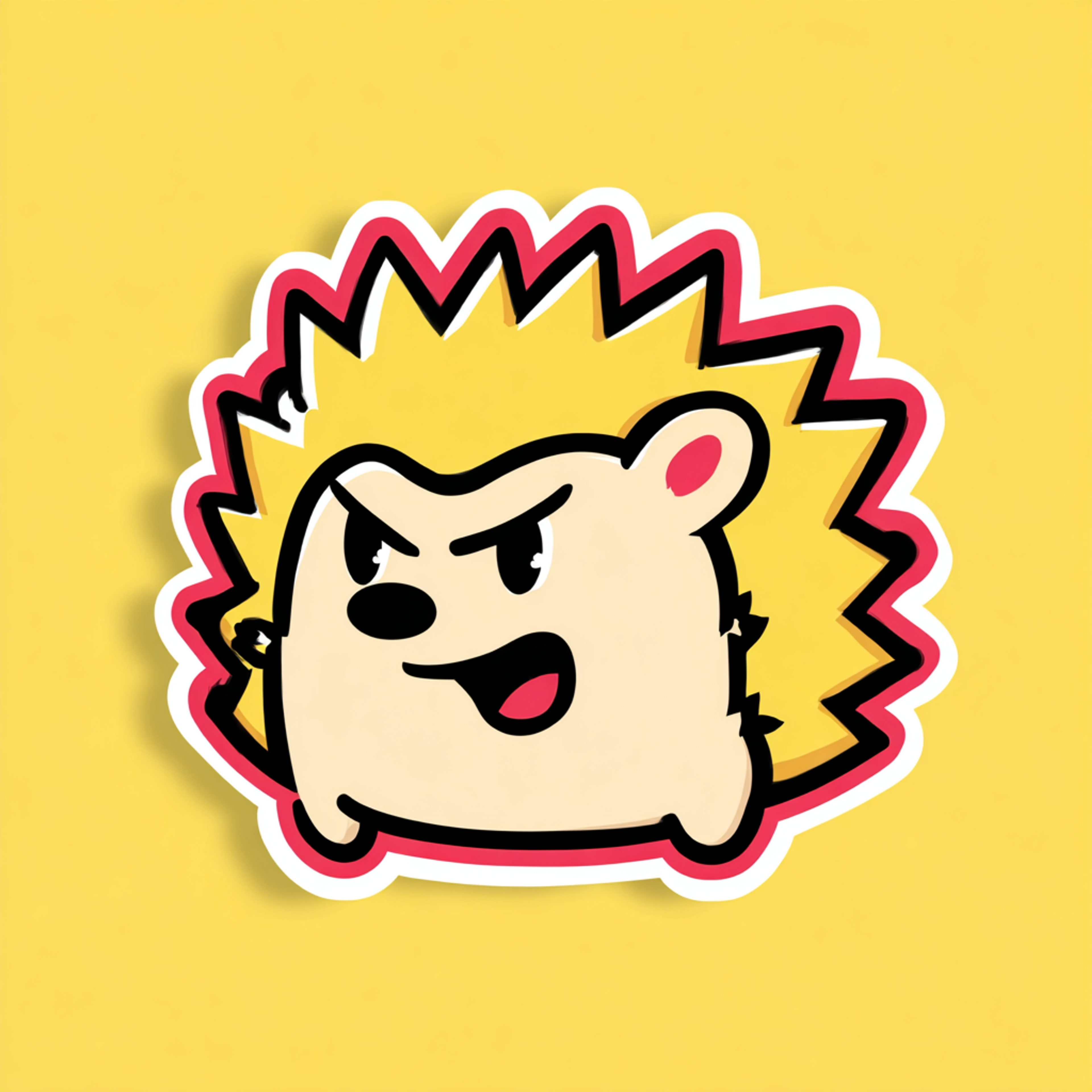 Cute Kawaii Angry Hedgehog Sticker