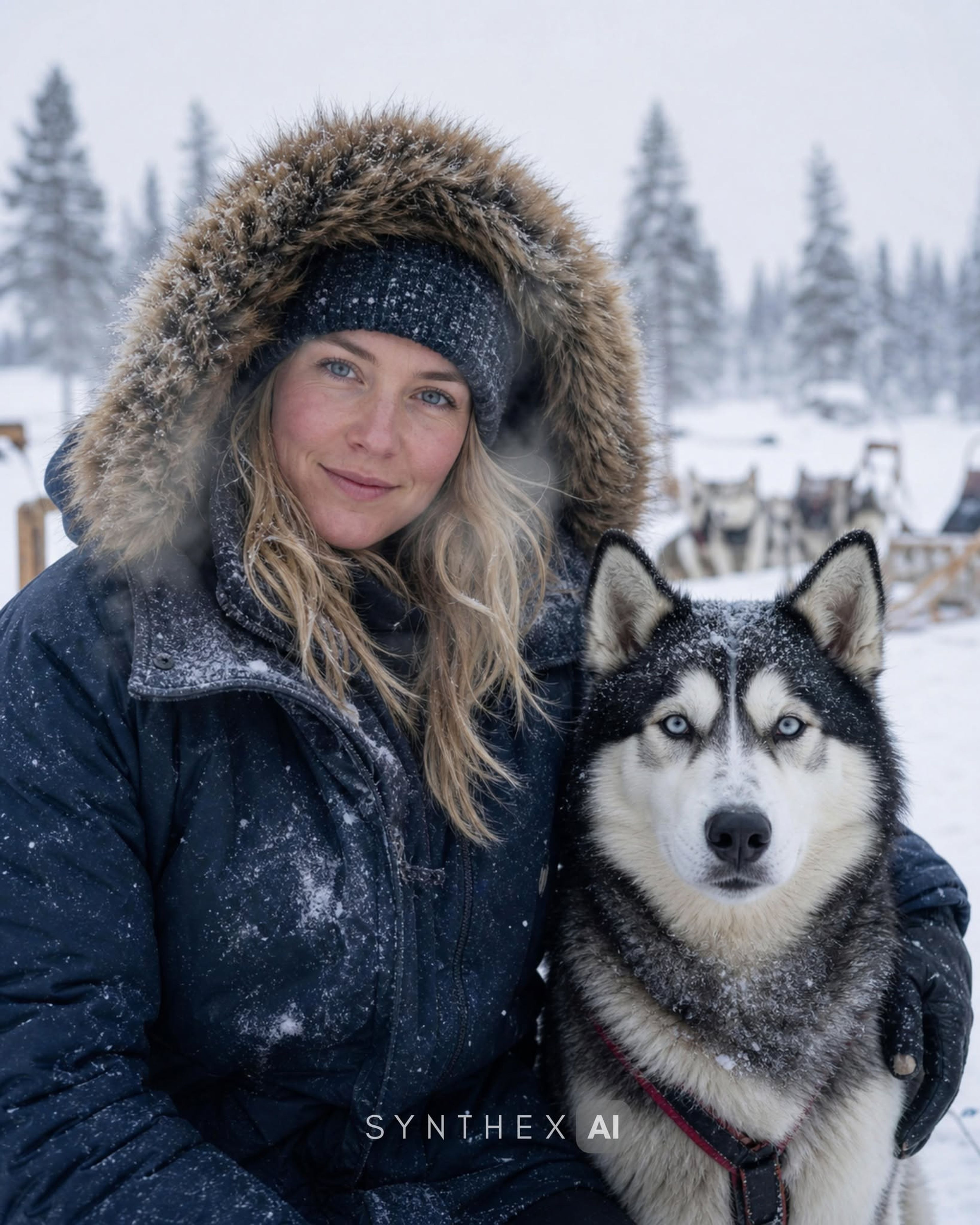 Generate Nordic Husky Travel Portraits
